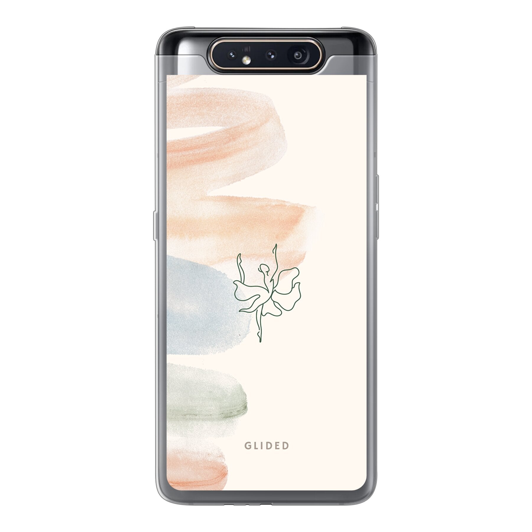 Aquarelle Handyhülle für Samsung Galaxy A80 mit zarter Ballerina und pastellfarbenem Design, idealer Schutz und eleganter Look.