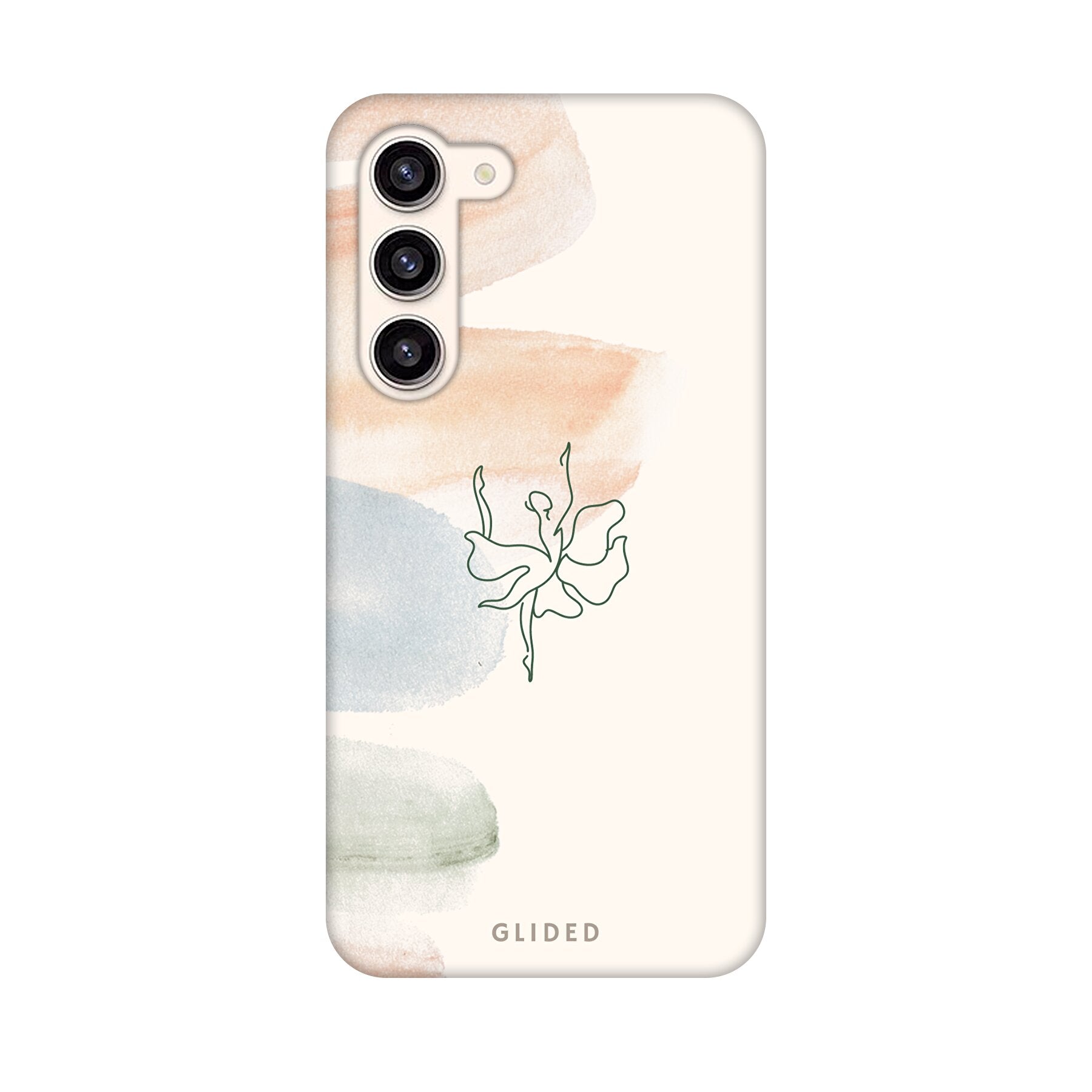 Aquarelle Handyhülle für Samsung Galaxy S24 Plus mit zarter Ballerina und Pastellfarben, die Eleganz und Kunst vereint.