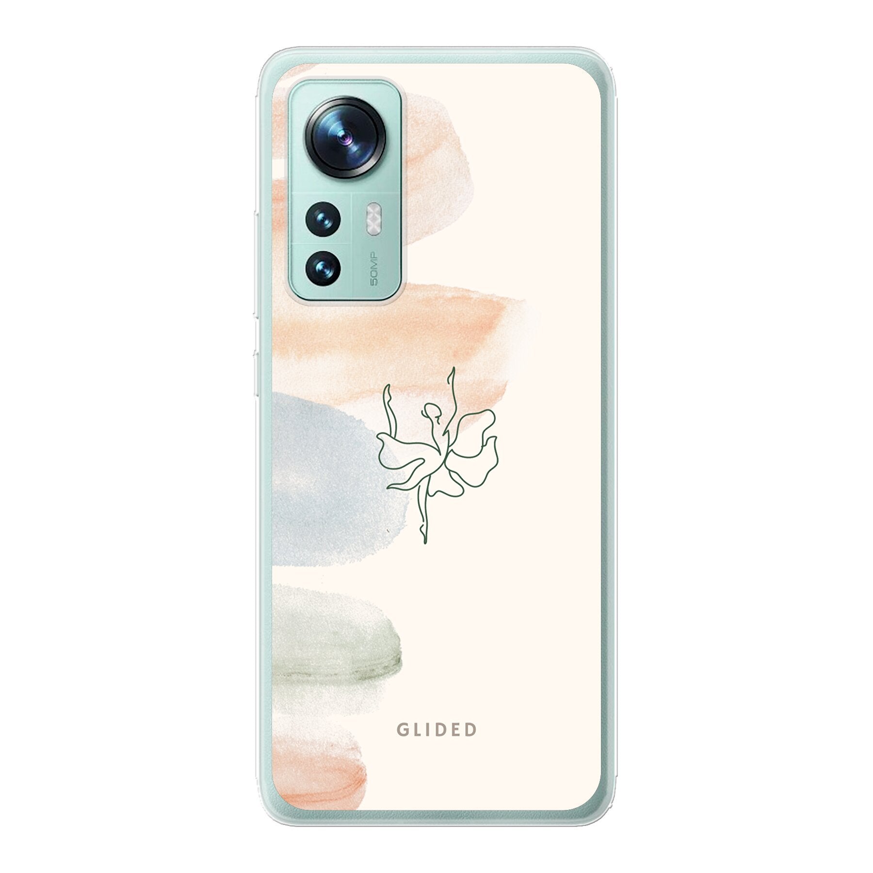 Aquarelle Handyhülle für Xiaomi 12 Pro mit zarten Pastellfarben und einer eleganten Ballerina, die Kunst und Stil vereint.