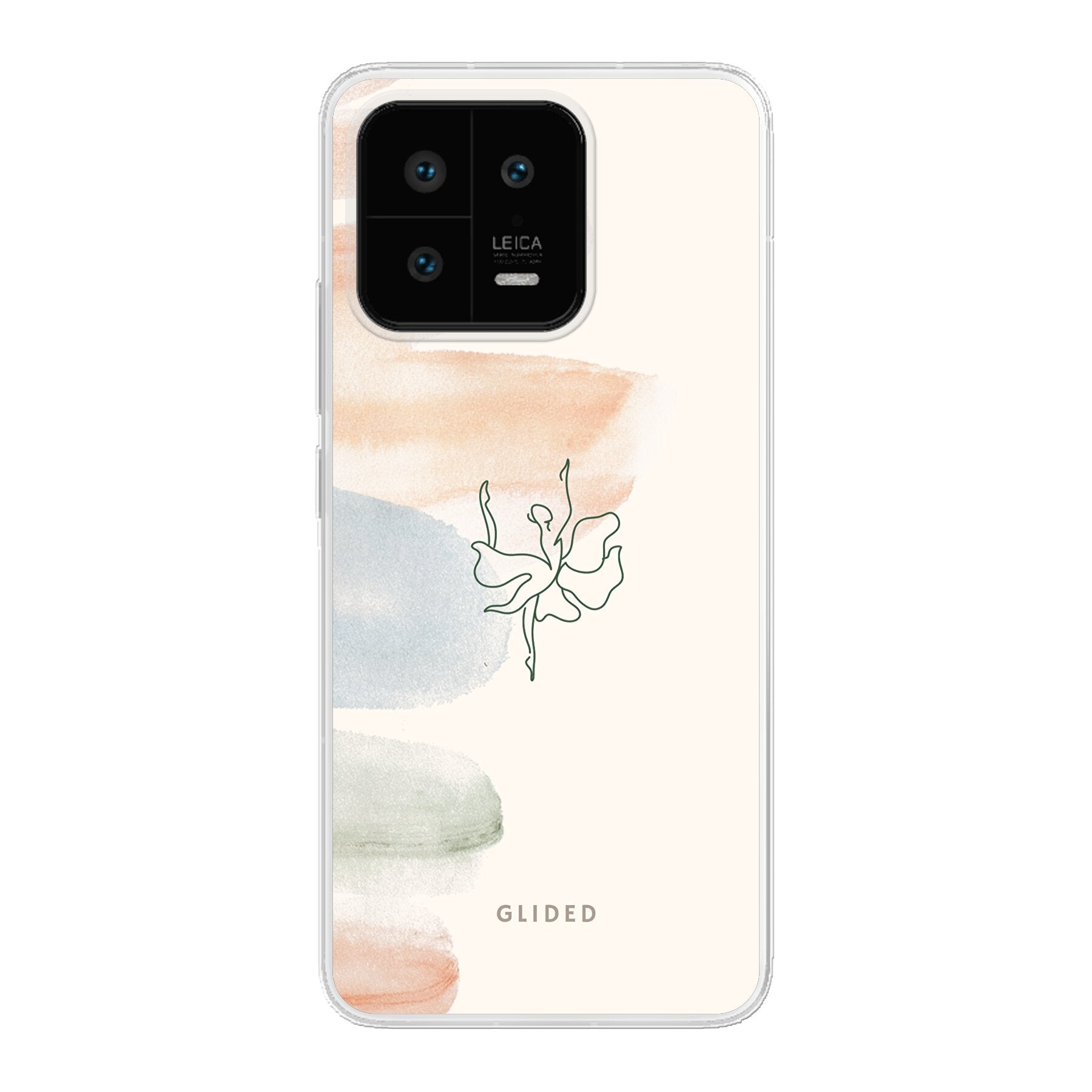 Aquarelle Handyhülle für Xiaomi 13 mit zarten Pastellfarben und einer eleganten Ballerina, die Kunst und Stil vereint.