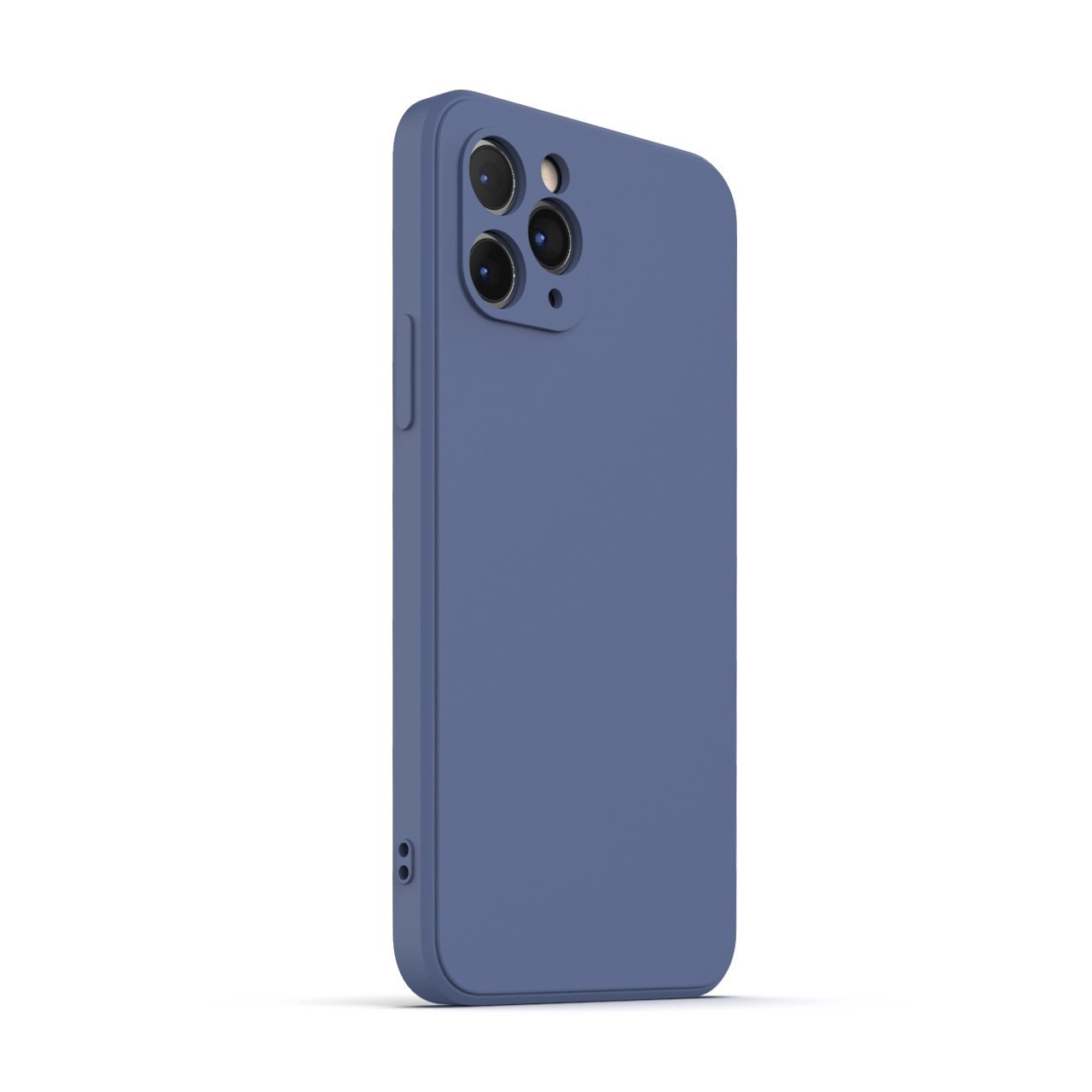 Ash Blue iPhone 11 Pro Case made from durable Liquid Silicone with a soft microfiber lining, showcasing its elegant design and protective features.