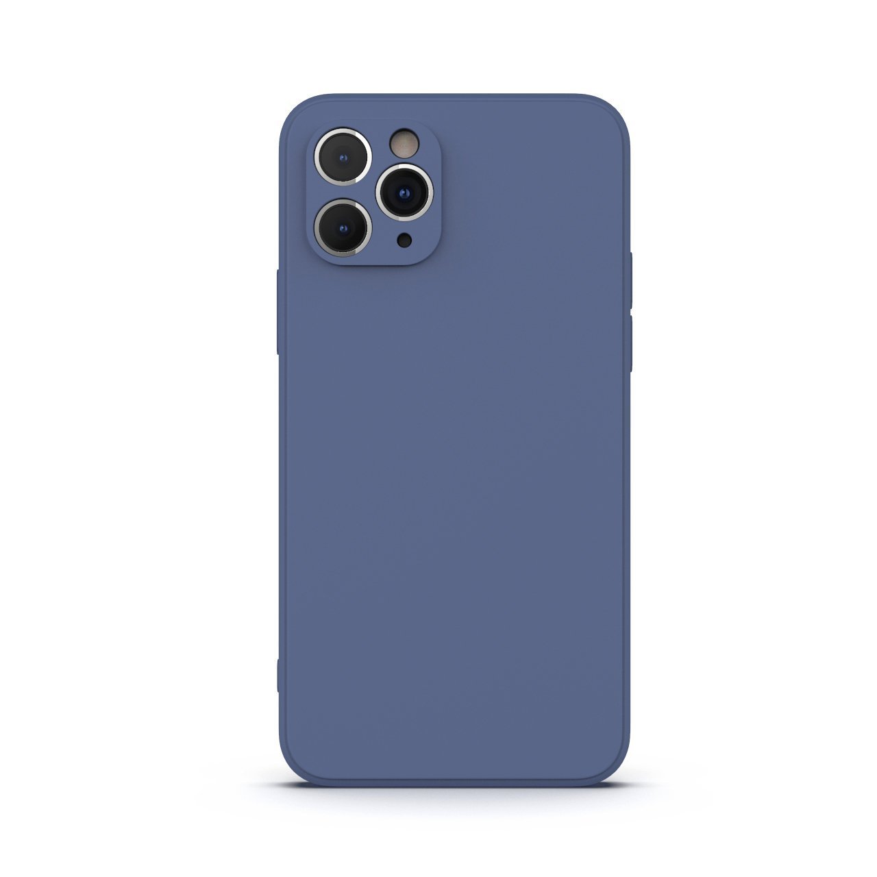 Ash Blue iPhone 11 Pro Case made from durable Liquid Silicone with a soft microfiber lining, showcasing its elegant design and protective features.