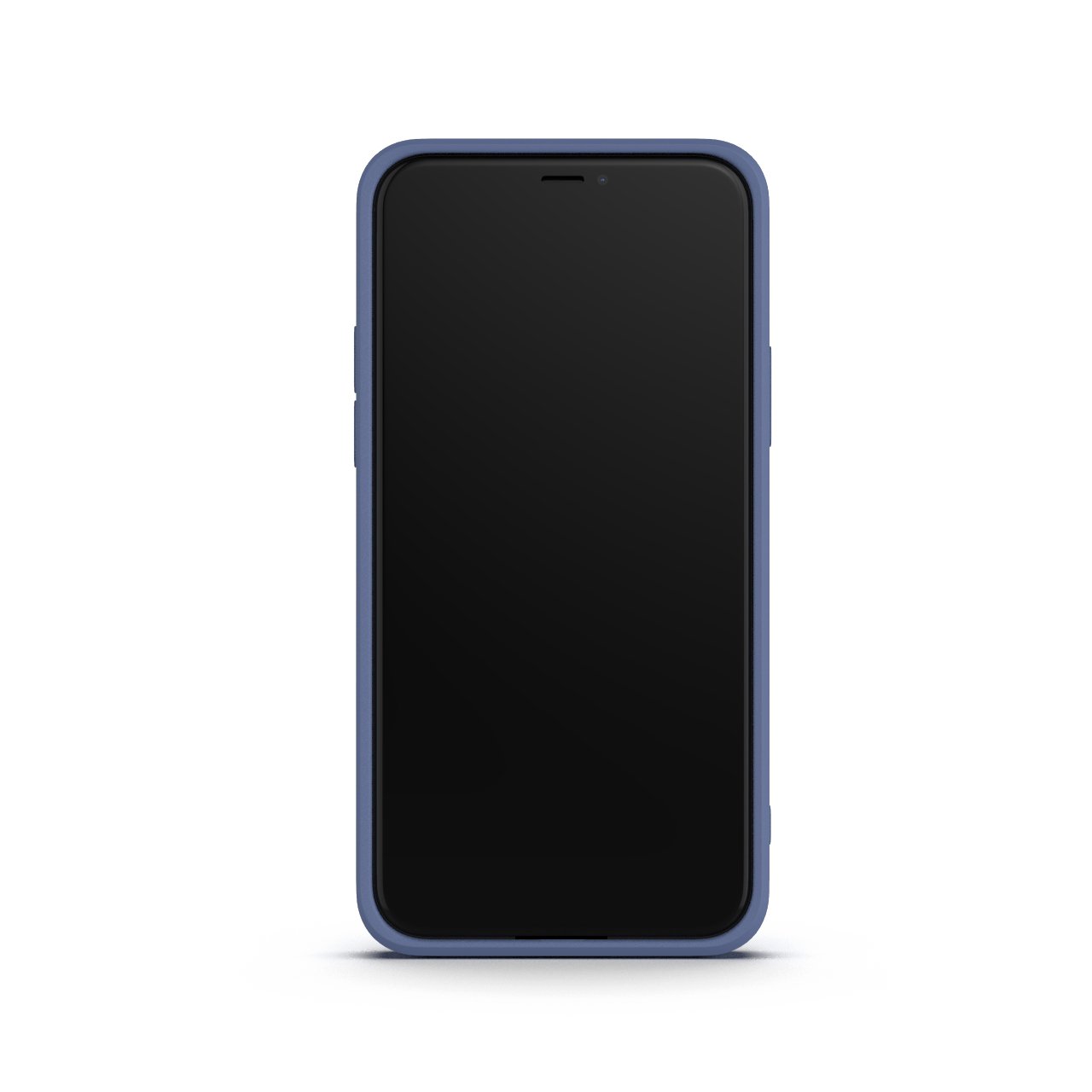 Ash Blue iPhone 11 Pro Case made from durable Liquid Silicone with a soft microfiber lining, showcasing its elegant design and protective features.