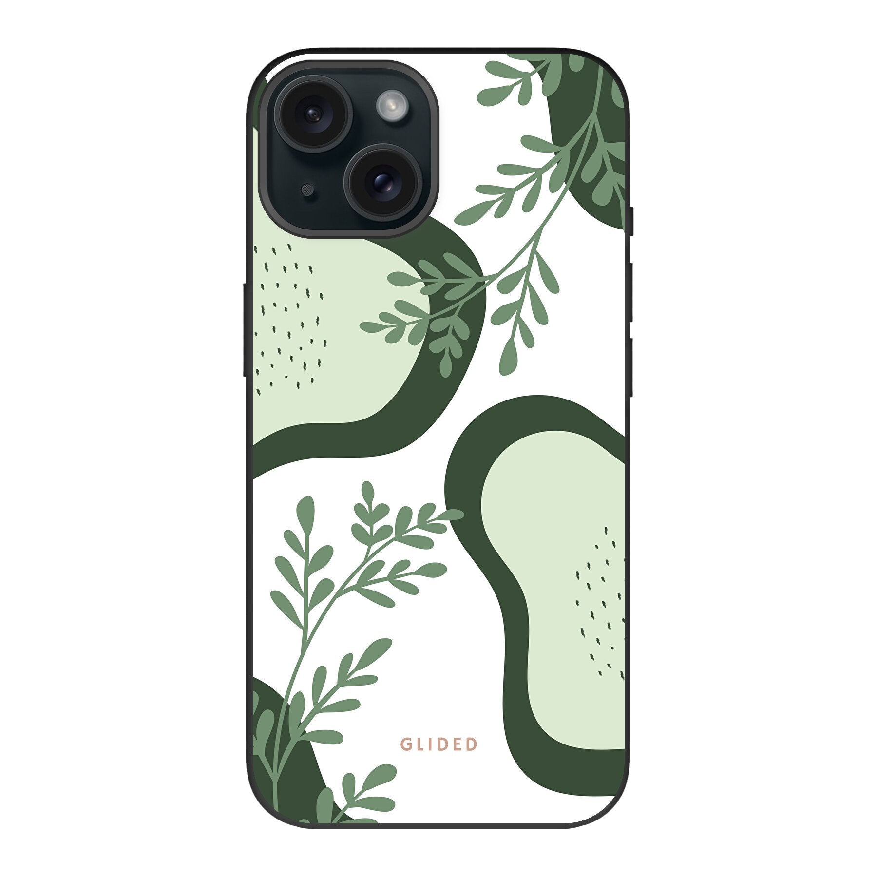 Farbenfrohe Avocado Handyhülle für iPhone 15 mit abstraktem Design und lebendigen Avokados.