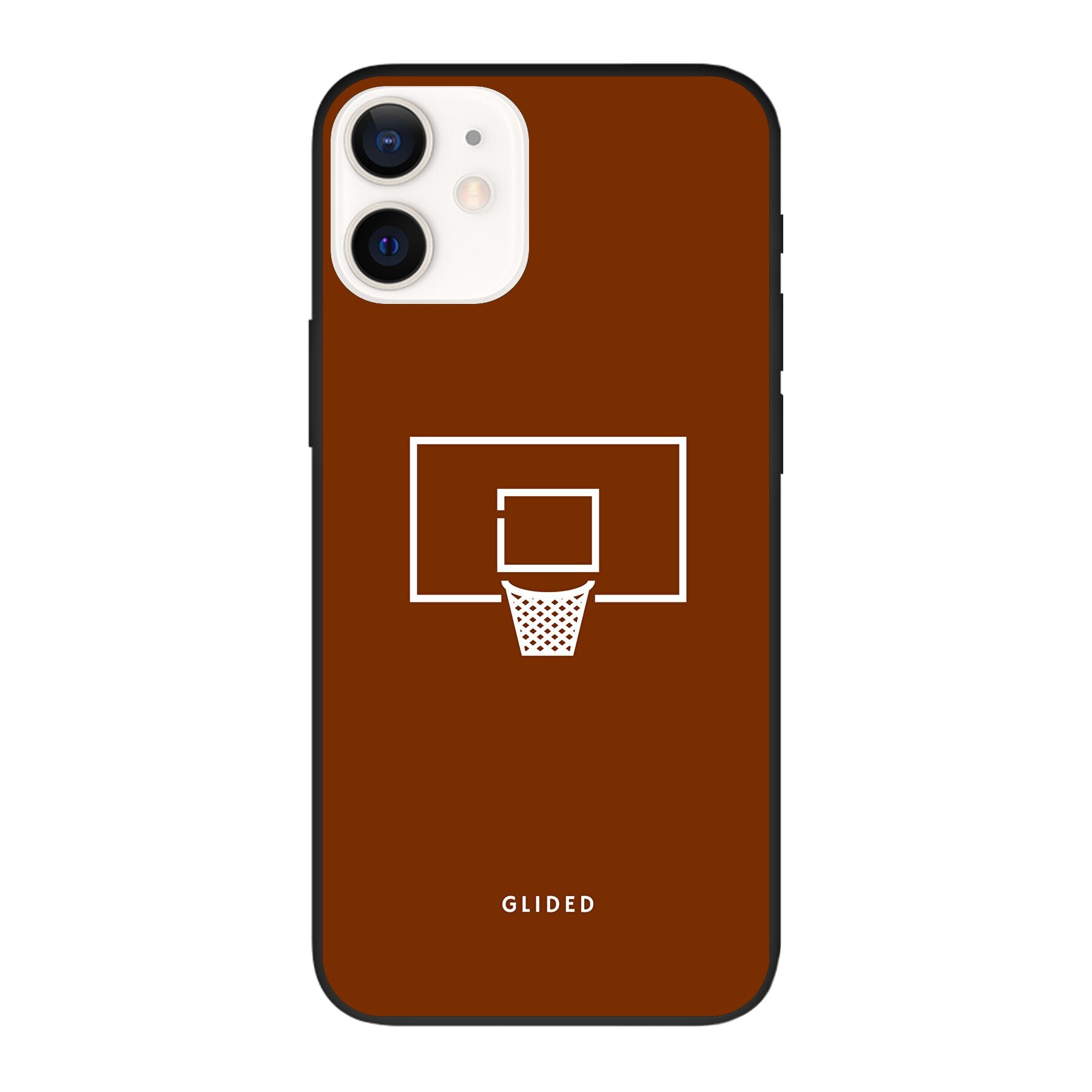 Basket Blaze Handyhülle für iPhone 12 Pro mit lebendigem Basketballnetz auf leuchtend orangefarbenem Hintergrund.