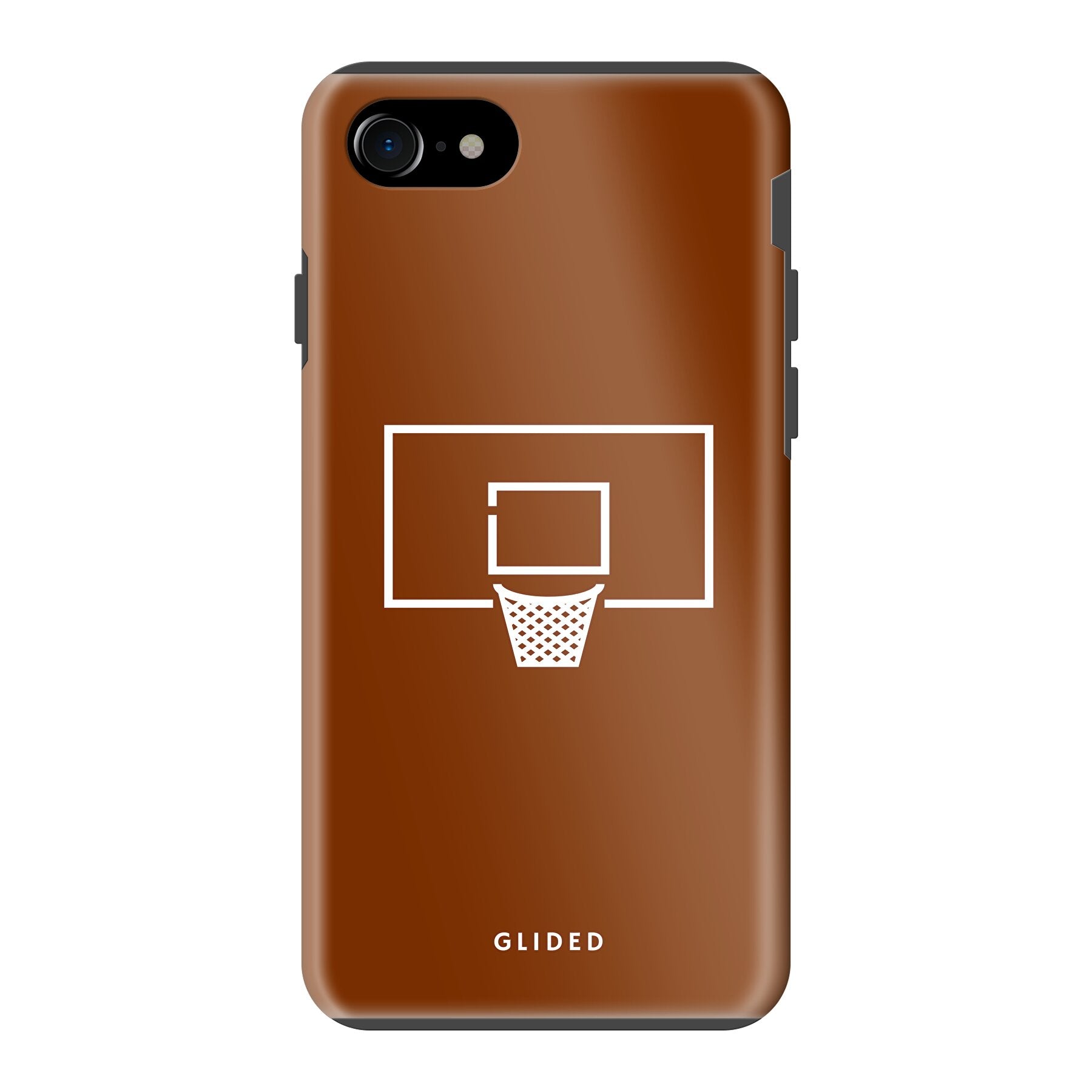 Basket Blaze Handyhülle für iPhone SE 2022 mit lebendigem Basketballnetz auf orangefarbenem Hintergrund.