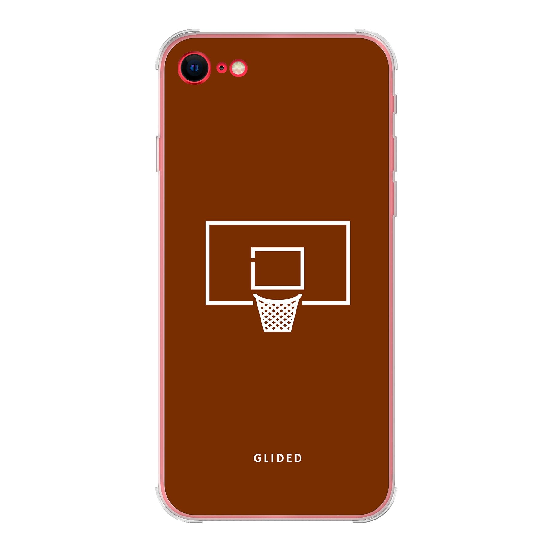 Basket Blaze Handyhülle für iPhone SE 2022 mit lebendigem Basketballnetz auf orangefarbenem Hintergrund.