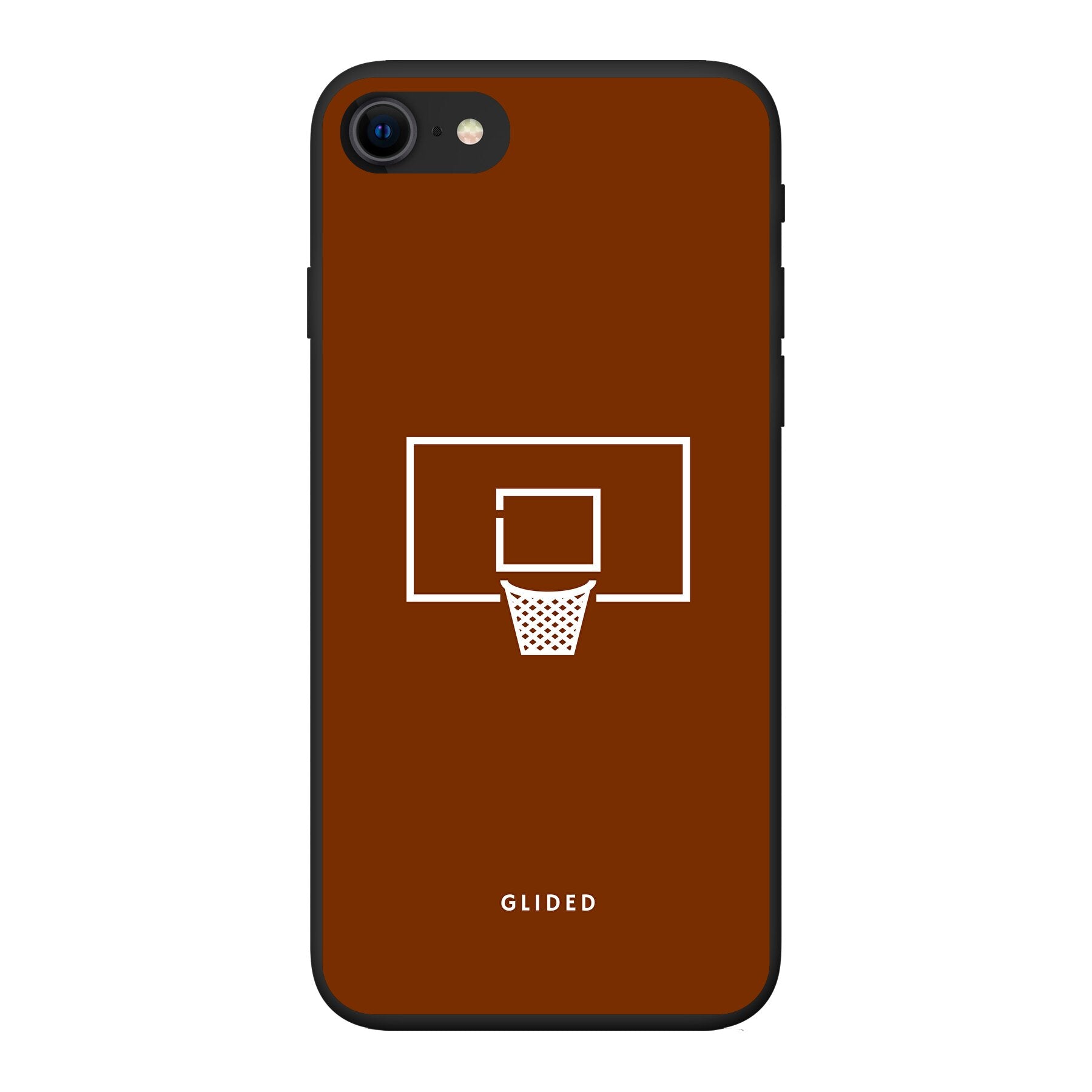 Basket Blaze Handyhülle für iPhone SE 2022 mit lebendigem Basketballnetz auf orangefarbenem Hintergrund.