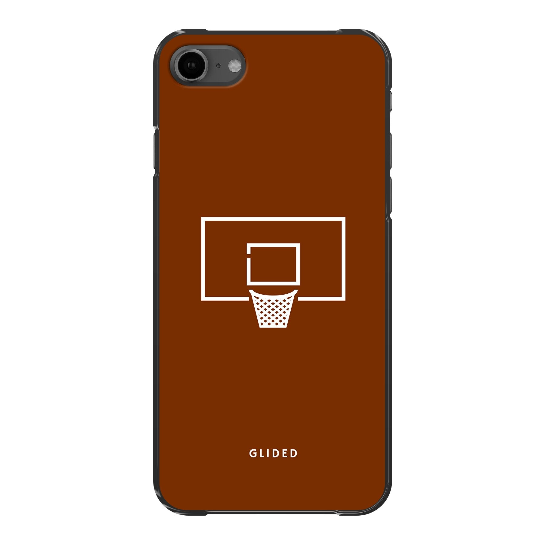 Basket Blaze Handyhülle für iPhone SE 2022 mit lebendigem Basketballnetz auf orangefarbenem Hintergrund.