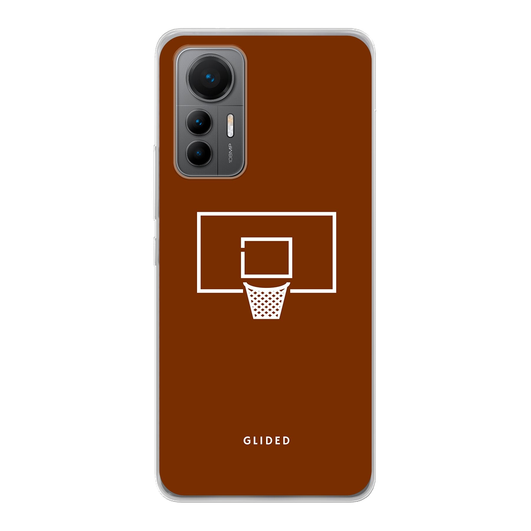 Basket Blaze Handyhülle für Xiaomi 12 Lite mit lebendigem Basketballnetz auf orangefarbenem Hintergrund.