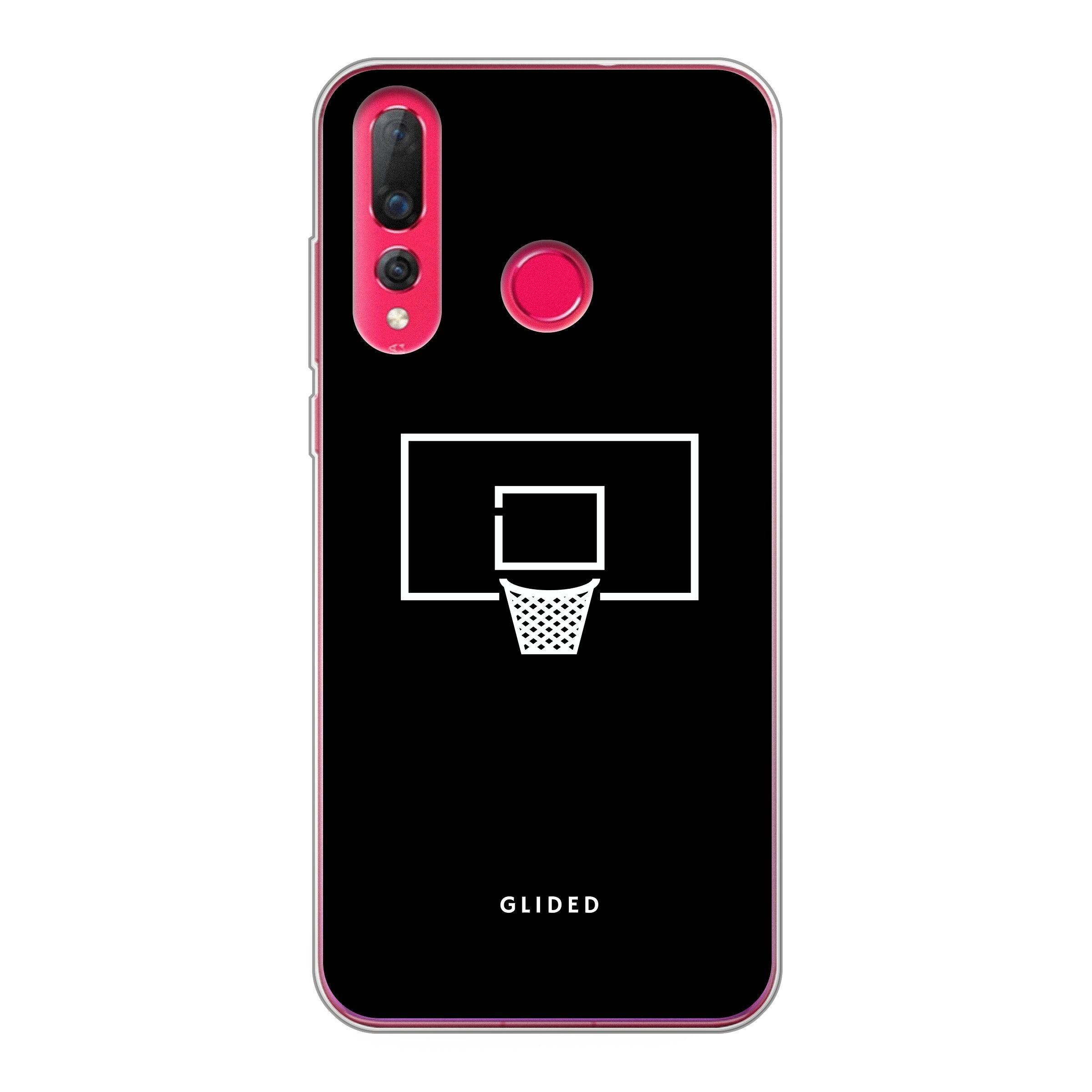 Basketball Fun Handyhülle für Huawei P30 Lite mit lebendigem Basketballnetz-Design auf dunklem Hintergrund.