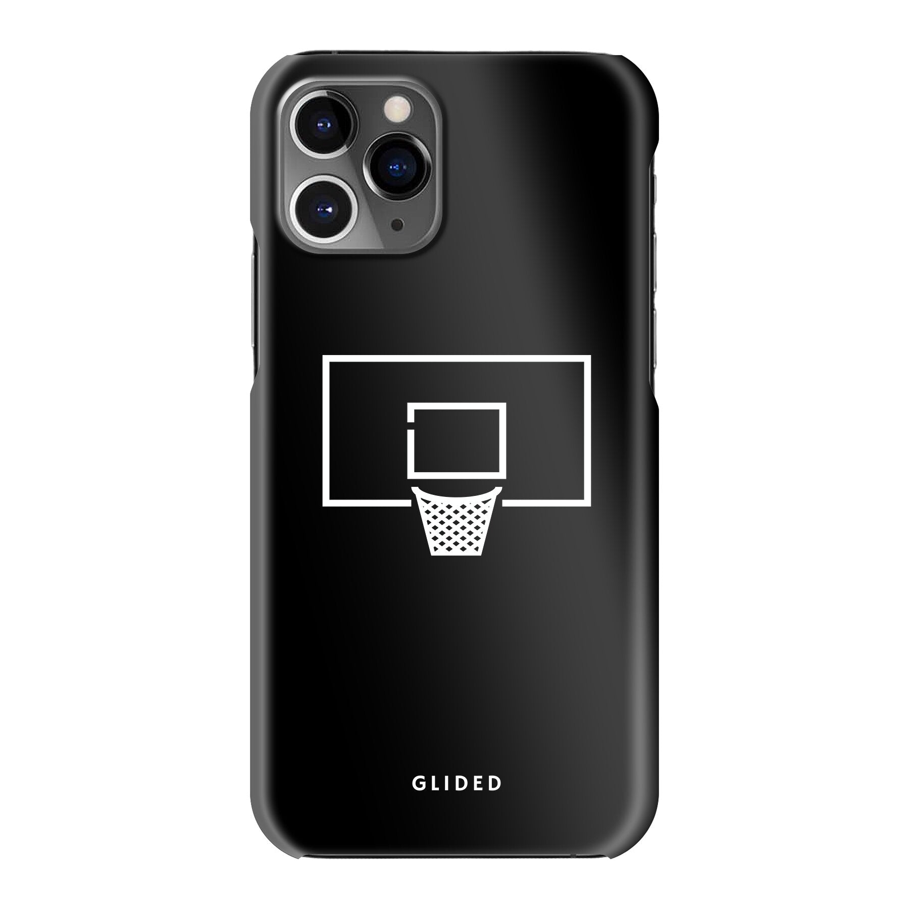 Basketball Fun Handyhülle für iPhone 11 Pro mit lebendigem Basketballnetz-Design auf dunklem Hintergrund.