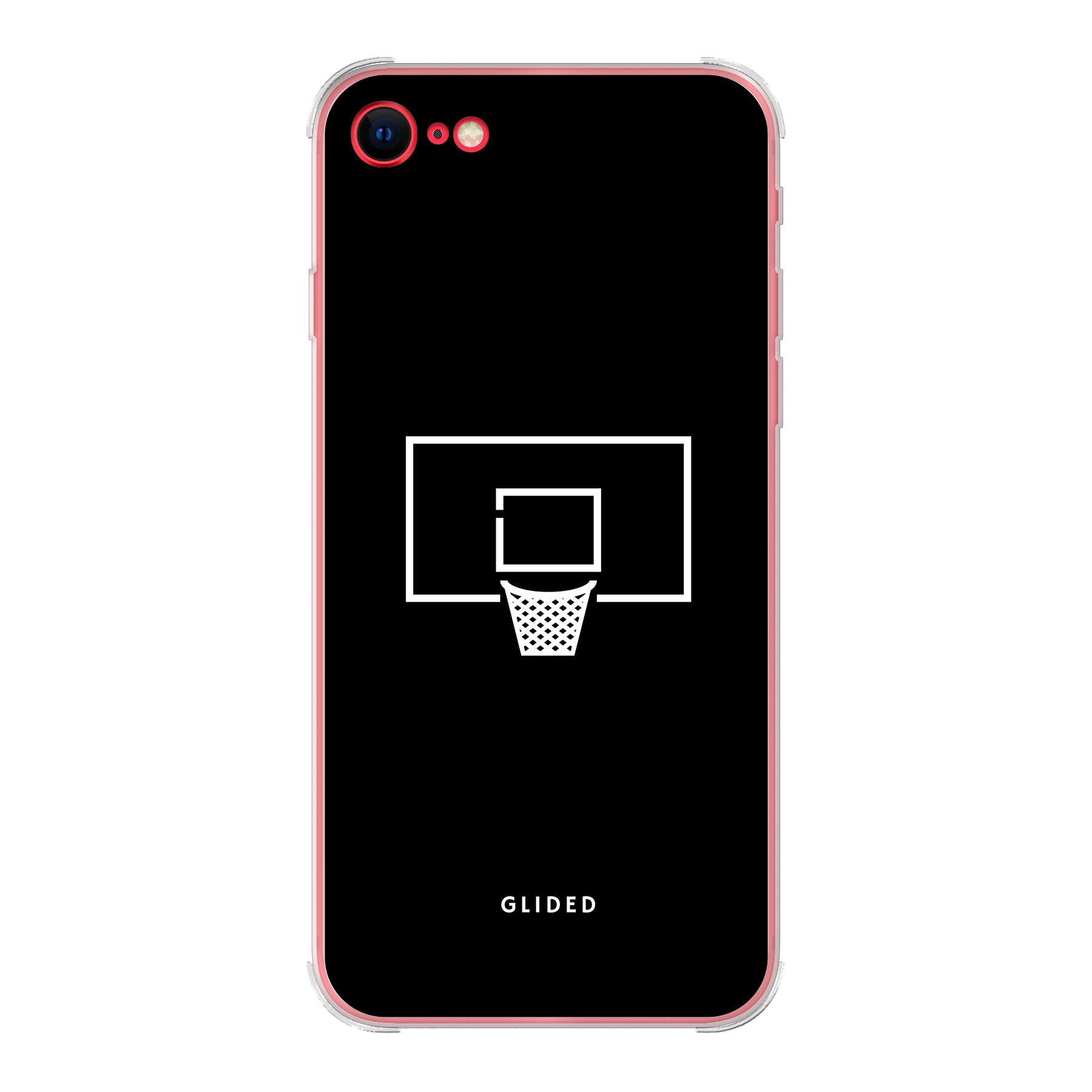 Basketball Fun Handyhülle für iPhone SE 2022 mit lebendigem Basketballnetz-Design auf dunklem Hintergrund.