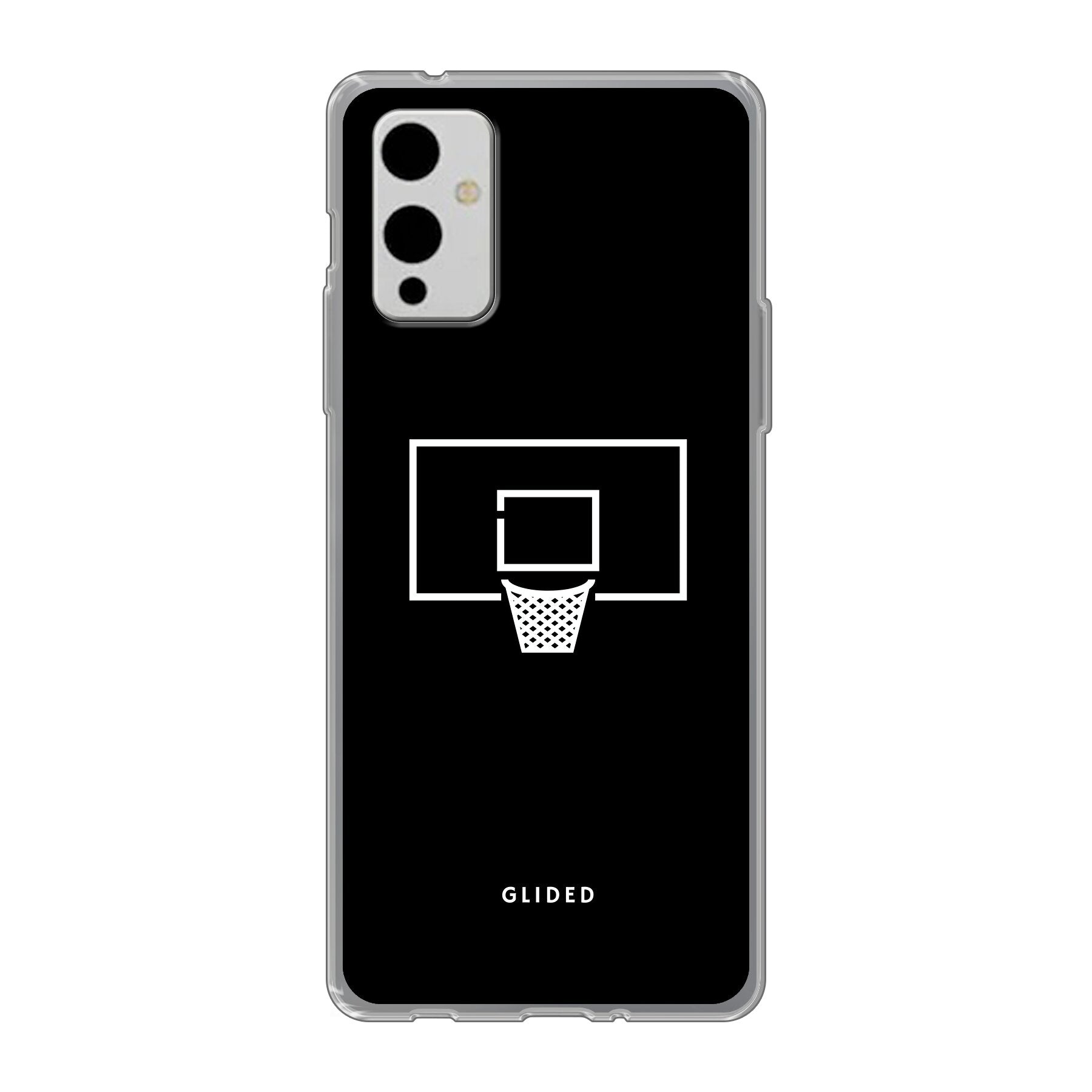 Basketball Fun Handyhülle für OnePlus 9 mit lebendigem Basketballnetz-Design auf dunklem Hintergrund.