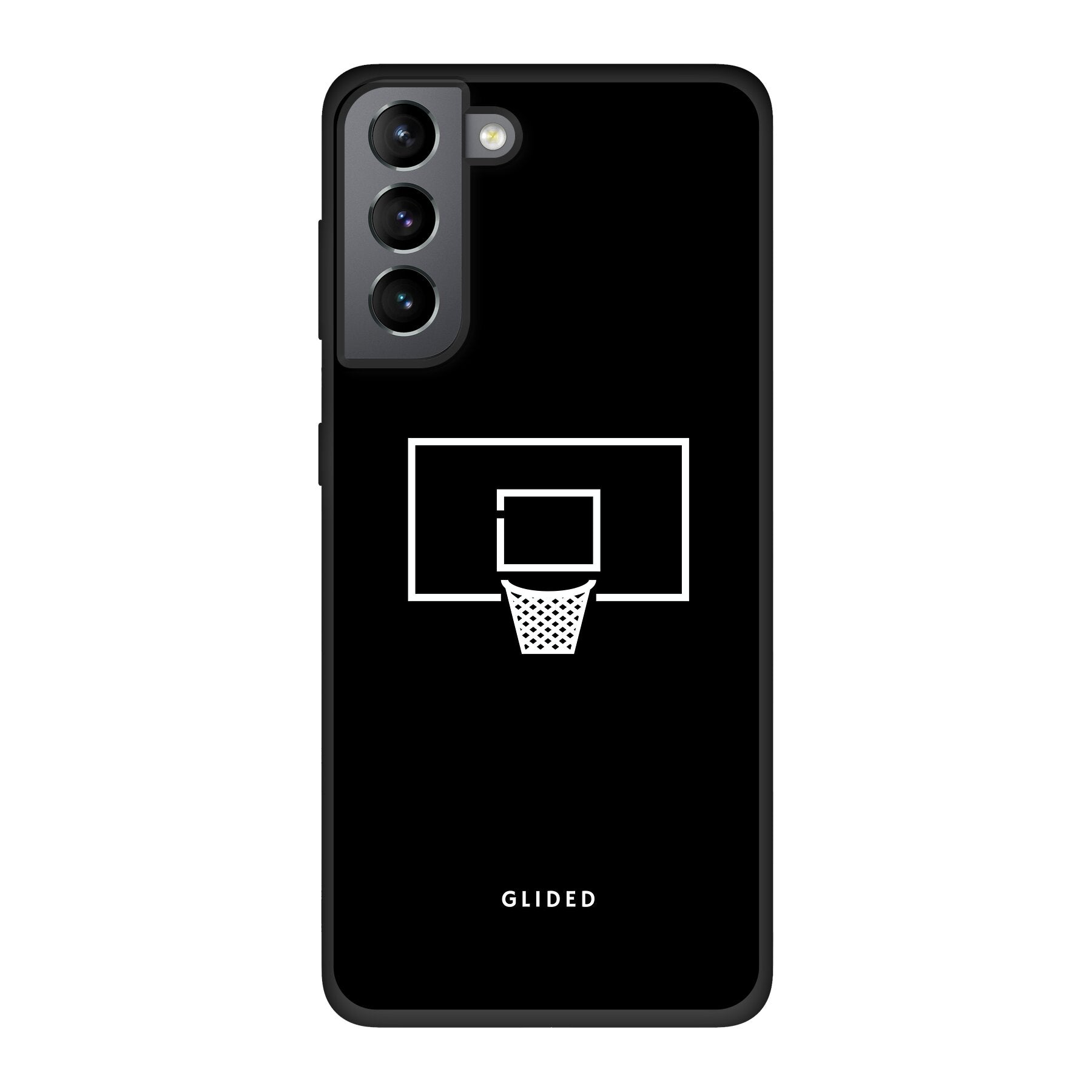 Basketball Fun Handyhülle für Samsung Galaxy S10 mit lebendigem Basketballnetz-Design auf dunklem Hintergrund.