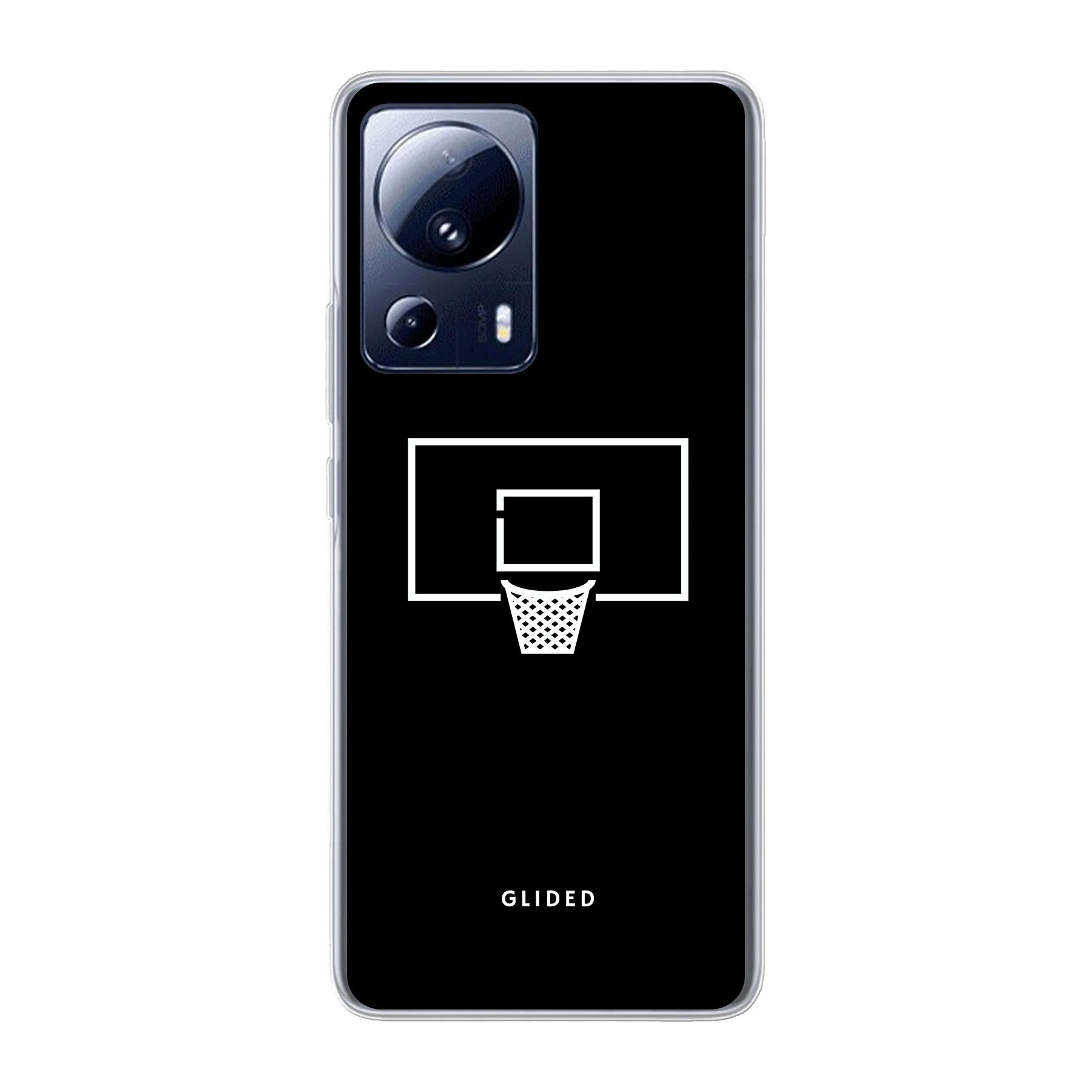 Basketball Fun Handyhülle für Xiaomi 13 Lite mit lebendigem Basketballnetz-Design auf dunklem Hintergrund.