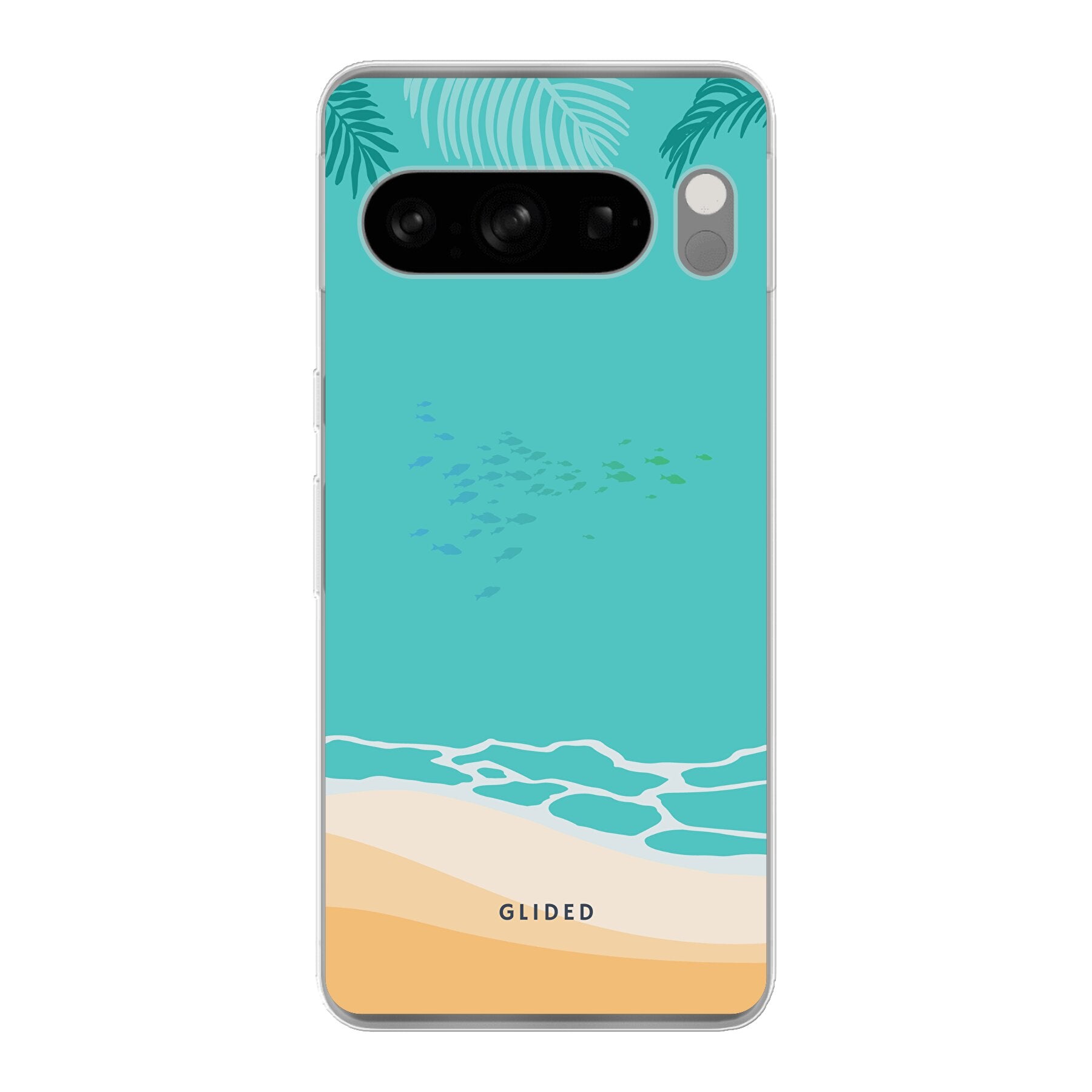 Beachy Google Pixel 8 Pro Handyhülle mit einzigartigem Stranddesign, idealer Schutz und präzisen Aussparungen für alle Funktionen.