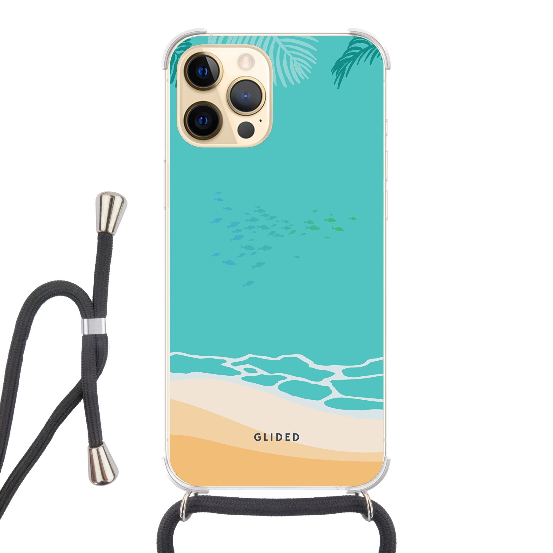 Beachy iPhone 12 Pro Max Handyhülle mit einzigartigem Stranddesign, idealer Schutz und präzise Aussparungen für alle Funktionen.