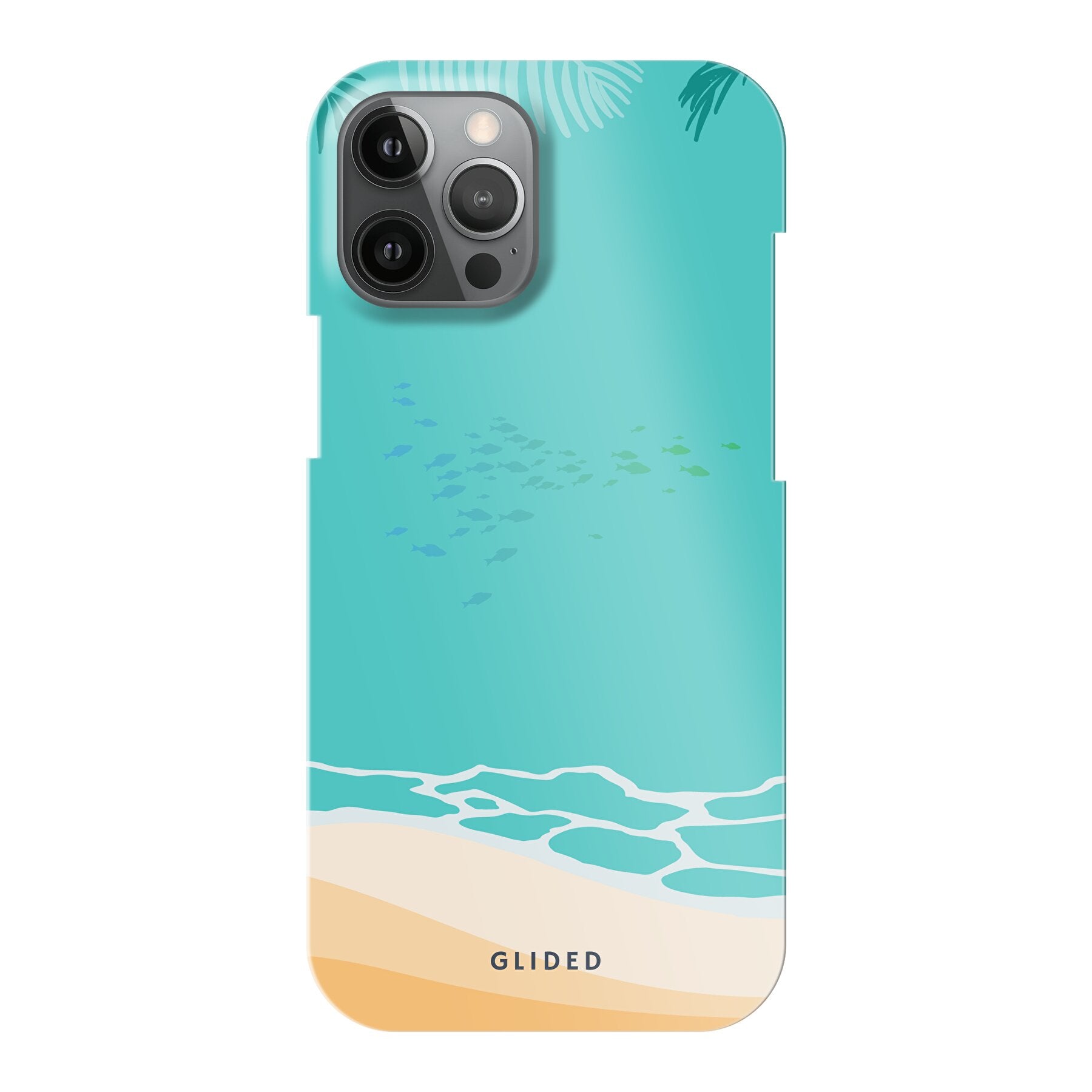 Beachy iPhone 12 Pro Max Handyhülle mit einzigartigem Stranddesign, idealer Schutz und präzise Aussparungen für alle Funktionen.