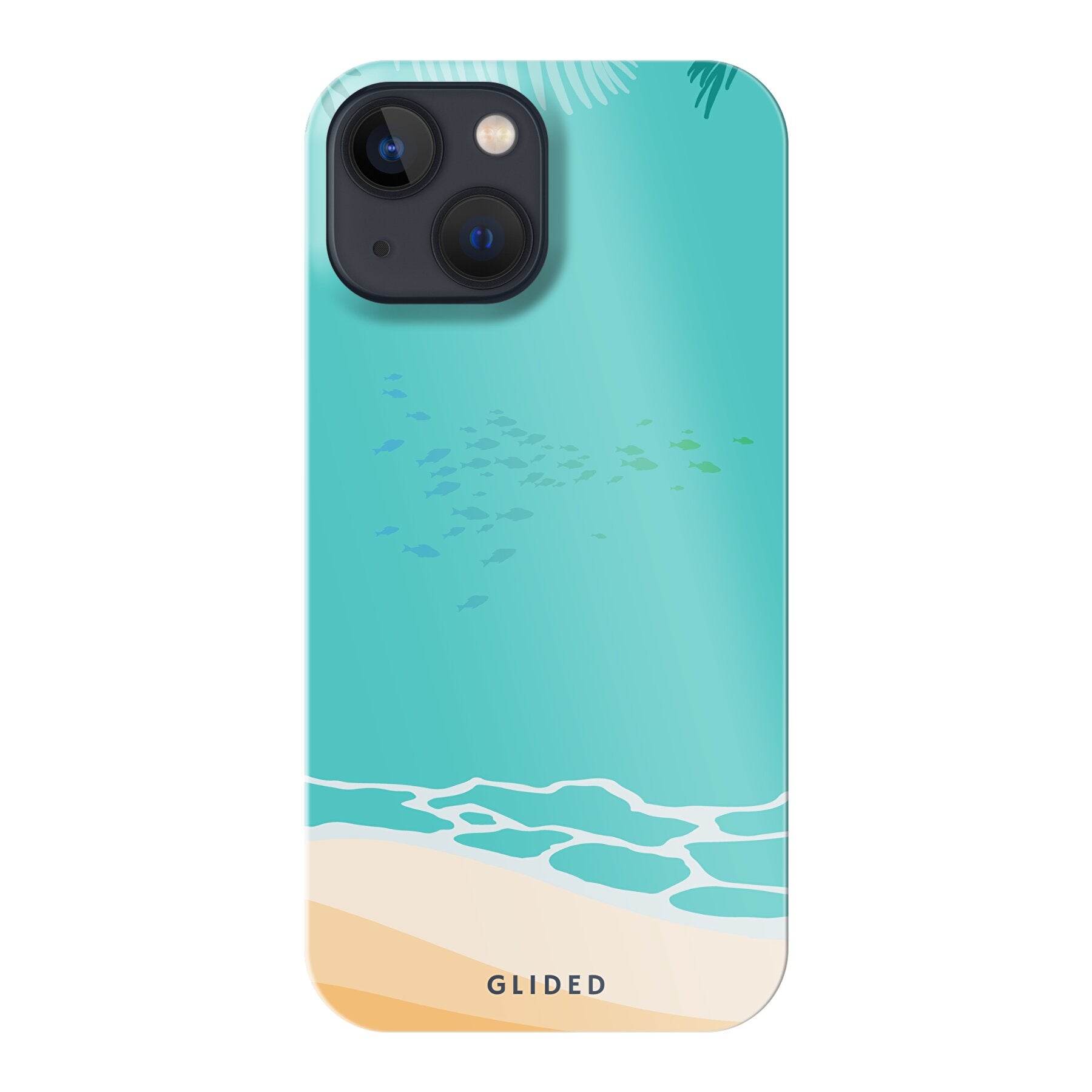 Beachy iPhone 13 mini Handyhülle mit einzigartigem Stranddesign, idealer Schutz und schlankes Profil.