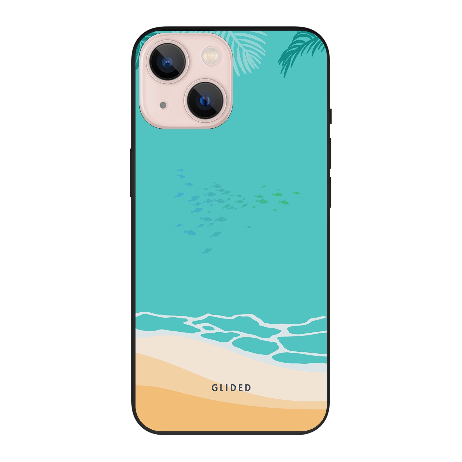 Beachy iPhone 13 mini Handyhülle mit einzigartigem Stranddesign, idealer Schutz und schlankes Profil.