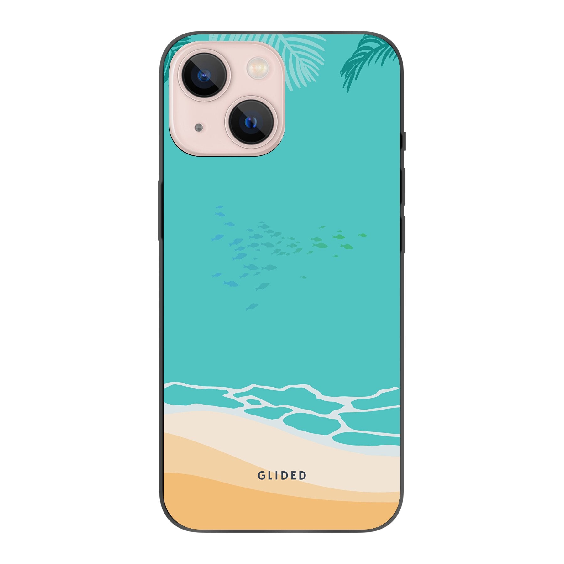 Beachy iPhone 13 mini Handyhülle mit einzigartigem Stranddesign, idealer Schutz und schlankes Profil.