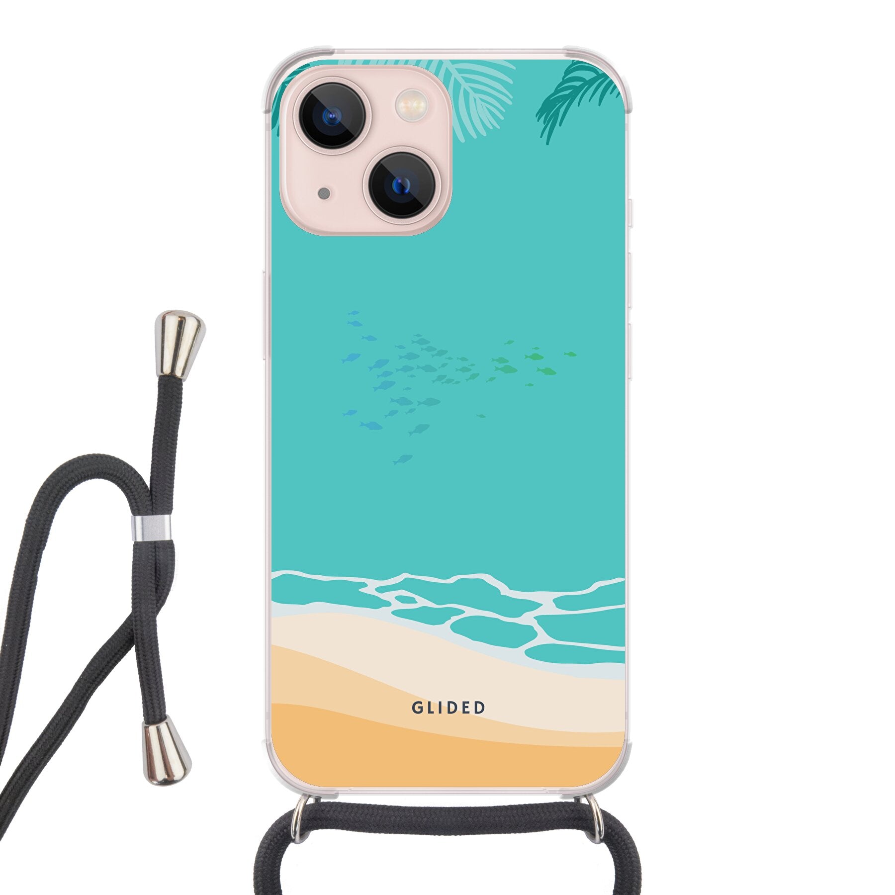 Beachy iPhone 13 mini Handyhülle mit einzigartigem Stranddesign, idealer Schutz und schlankes Profil.