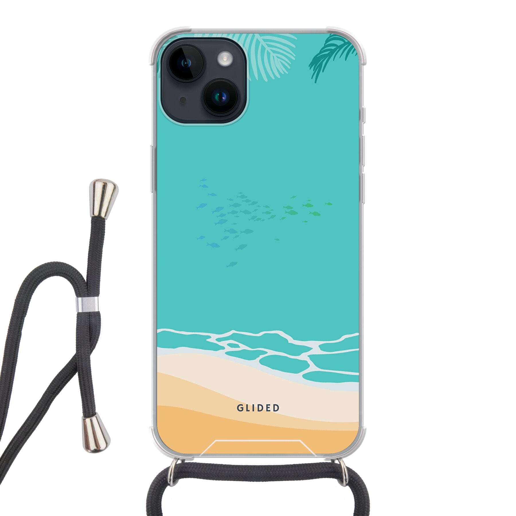 Beachy iPhone 14 Plus Handyhülle mit einzigartigem Stranddesign, idealer Schutz und präzise Aussparungen für alle Funktionen.