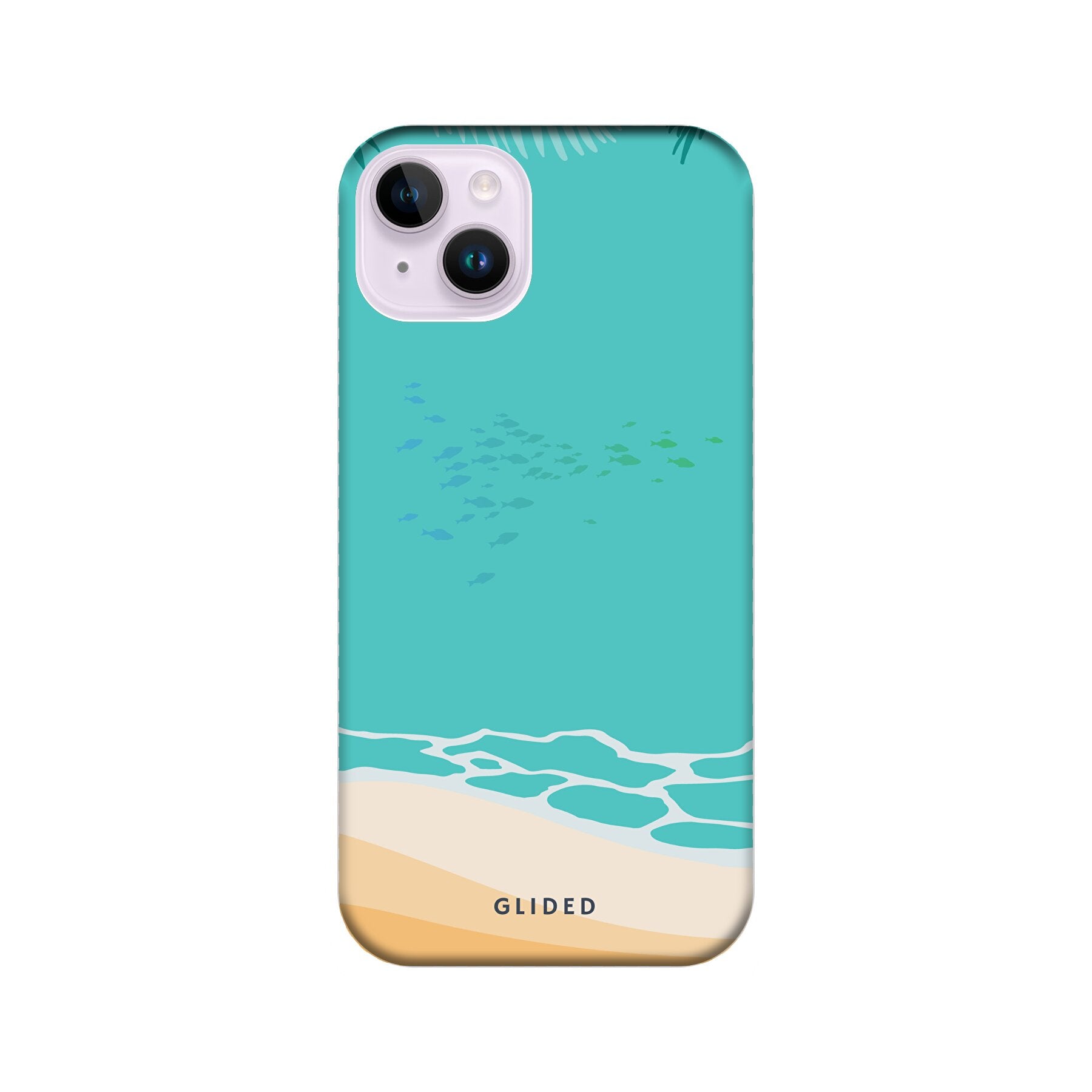 Beachy iPhone 14 Plus Handyhülle mit einzigartigem Stranddesign, idealer Schutz und präzise Aussparungen für alle Funktionen.