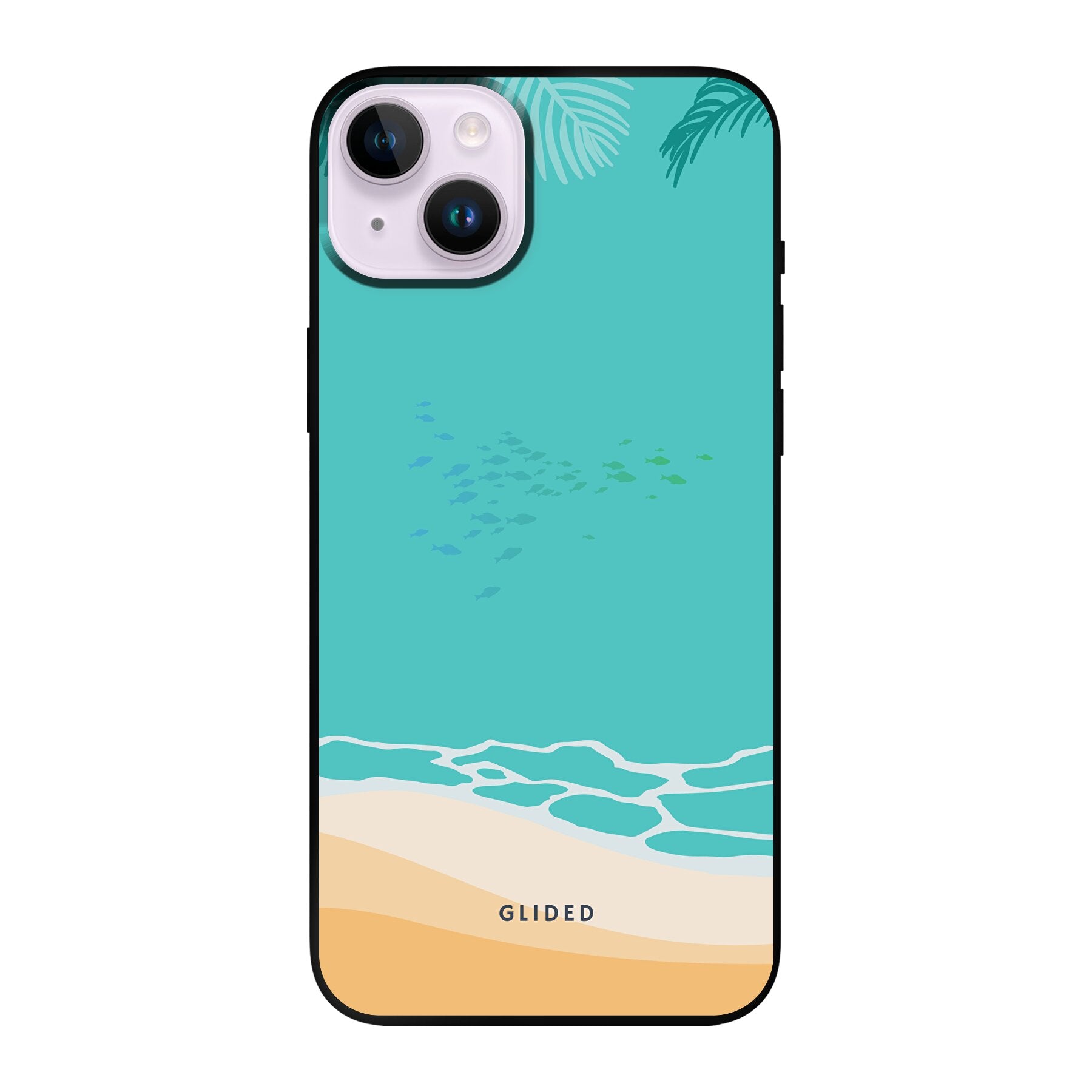 Beachy iPhone 14 Plus Handyhülle mit einzigartigem Stranddesign, idealer Schutz und präzise Aussparungen für alle Funktionen.