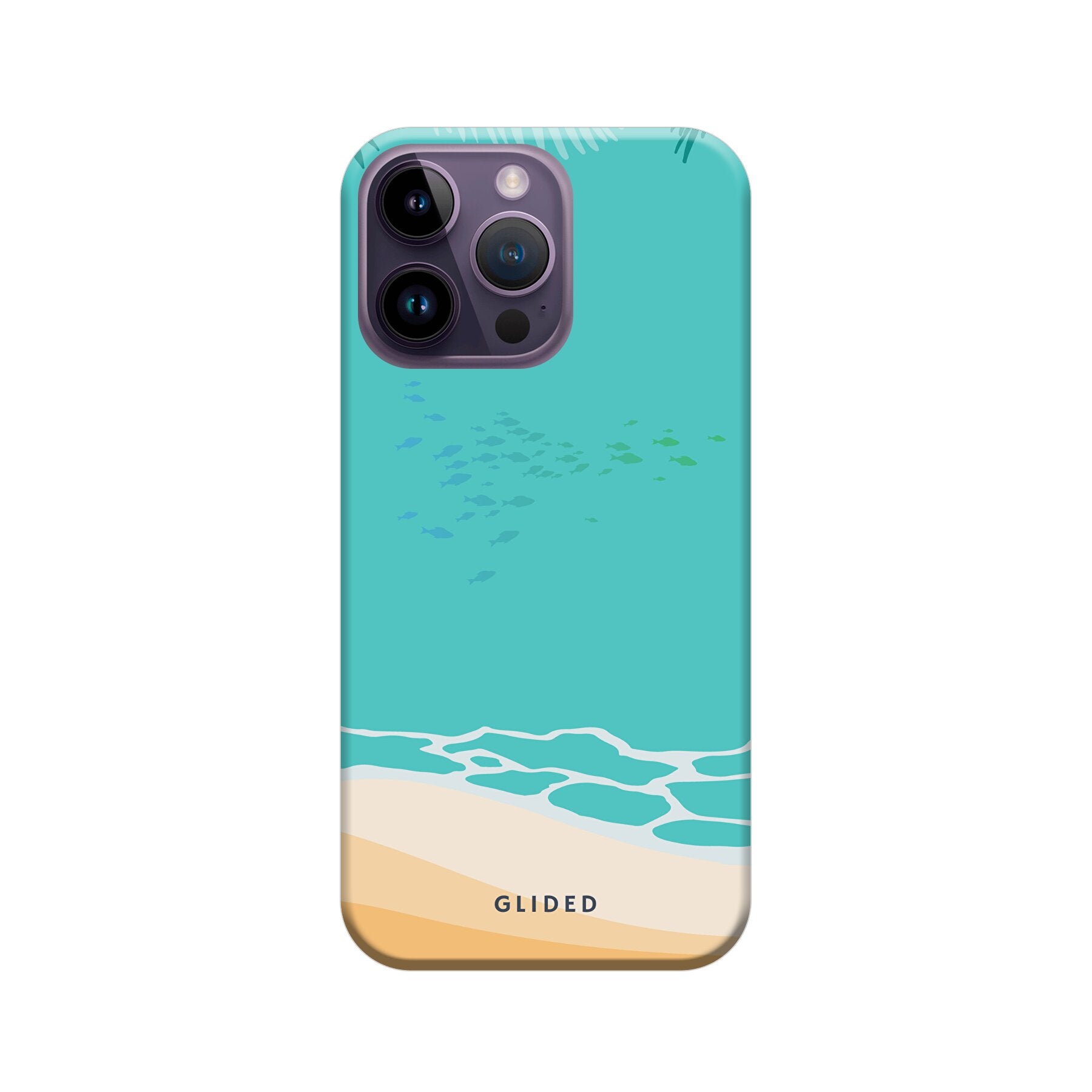 Beachy iPhone 14 Pro Max Handyhülle mit einzigartigem Stranddesign, idealer Schutz und präzise Aussparungen für alle Funktionen.