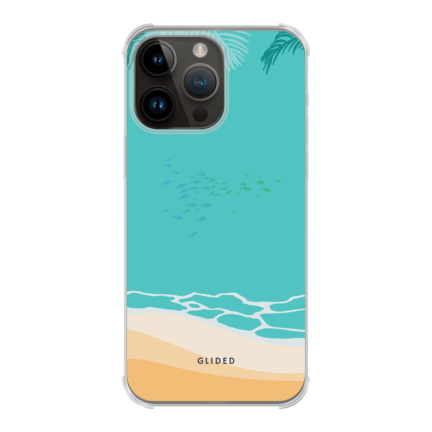 Beachy iPhone 14 Pro Max Handyhülle mit einzigartigem Stranddesign, idealer Schutz und präzise Aussparungen für alle Funktionen.