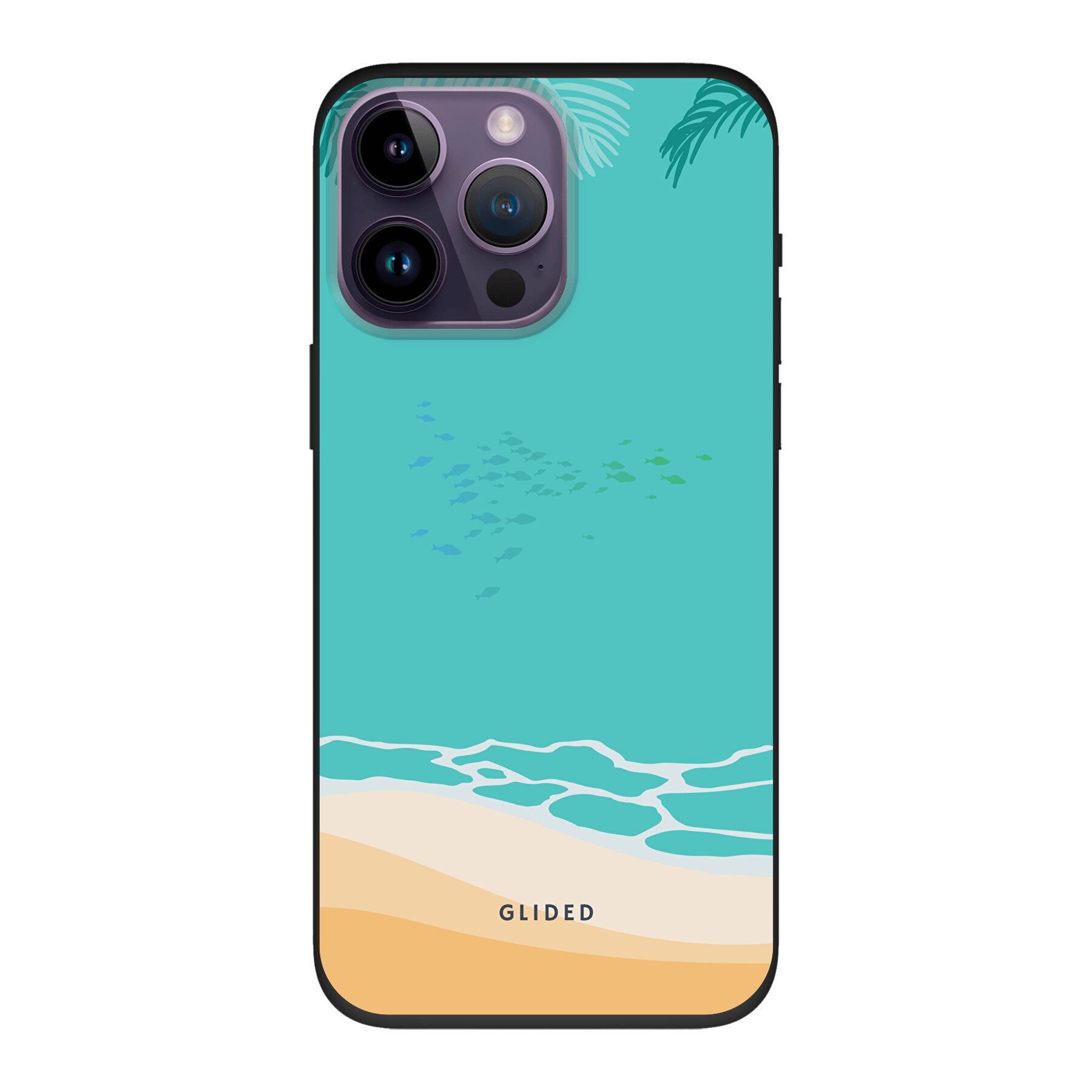 Beachy iPhone 14 Pro Max Handyhülle mit einzigartigem Stranddesign, idealer Schutz und präzise Aussparungen für alle Funktionen.