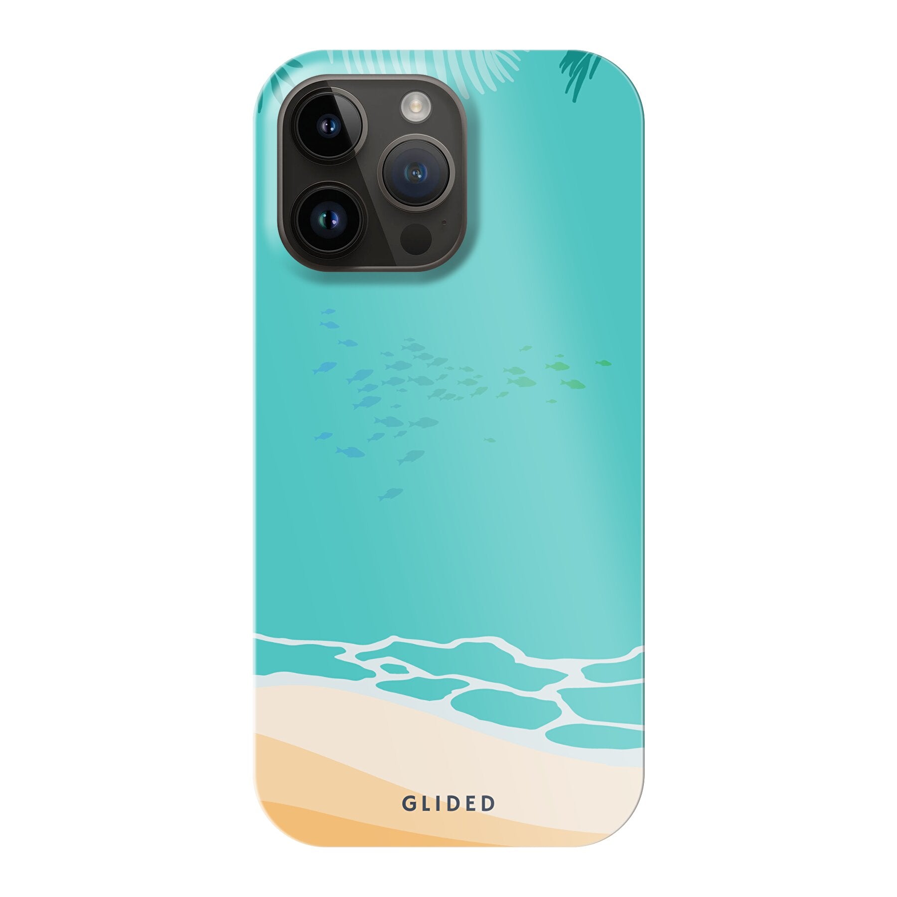 Beachy iPhone 14 Pro Max Handyhülle mit einzigartigem Stranddesign, idealer Schutz und präzise Aussparungen für alle Funktionen.