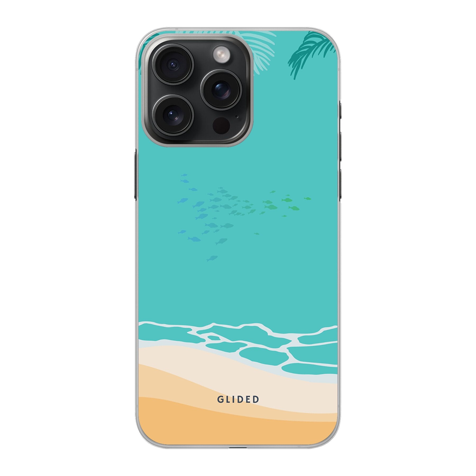 Beachy iPhone 15 Pro Max Handyhülle mit einzigartigem Stranddesign, idealer Schutz und schlankes Design.