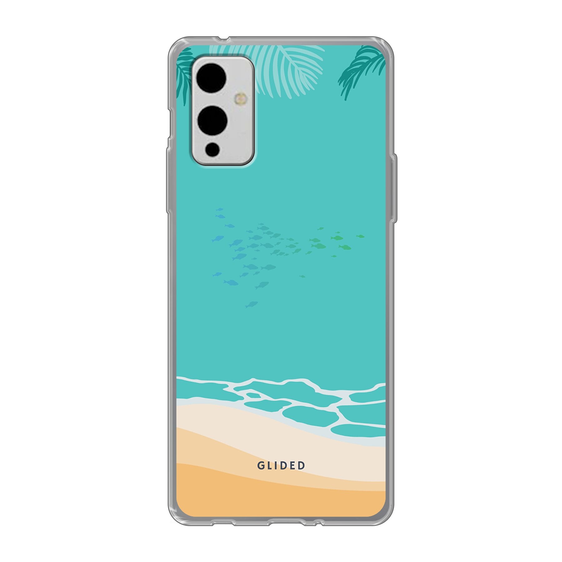 Beachy - OnePlus 9 Handyhülle mit einzigartigem Stranddesign, bietet stilvollen Schutz und leichten Zugang zu allen Funktionen.