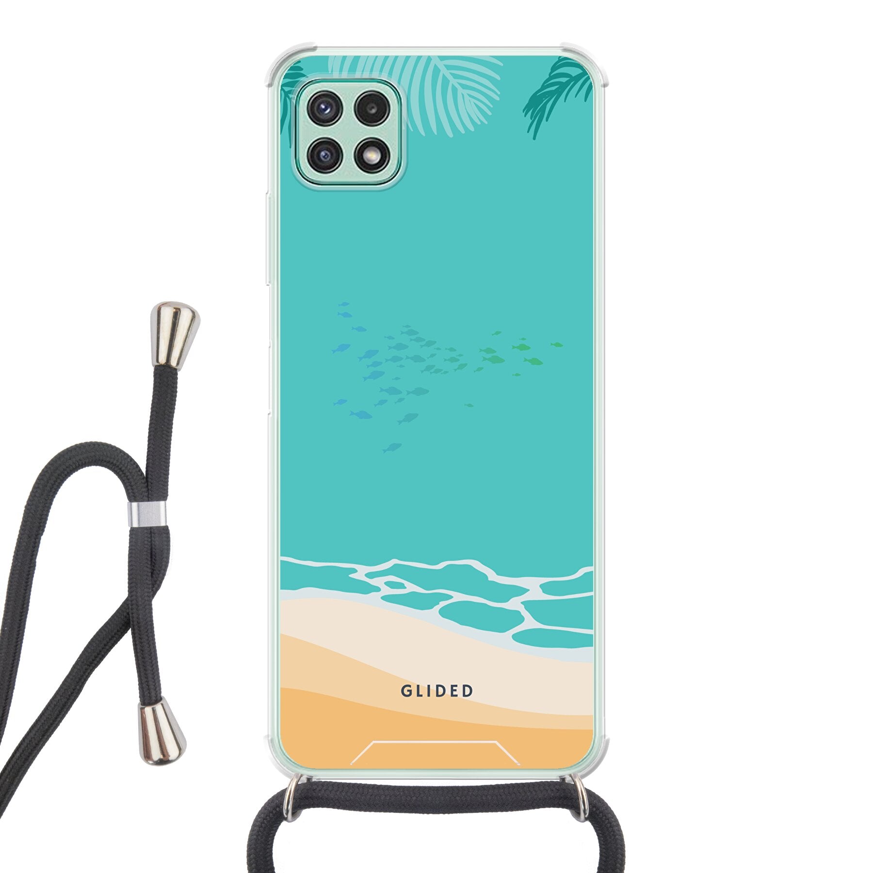 Beachy Handyhülle für Samsung Galaxy A22 5G mit einzigartigem Stranddesign, bietet Schutz und Stil.