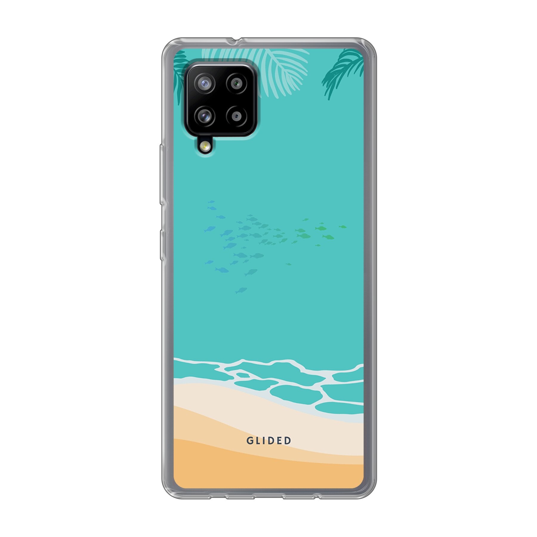 Beachy Hülle für Samsung Galaxy A42 5G mit einzigartigem Stranddesign, bietet Schutz und Stil.