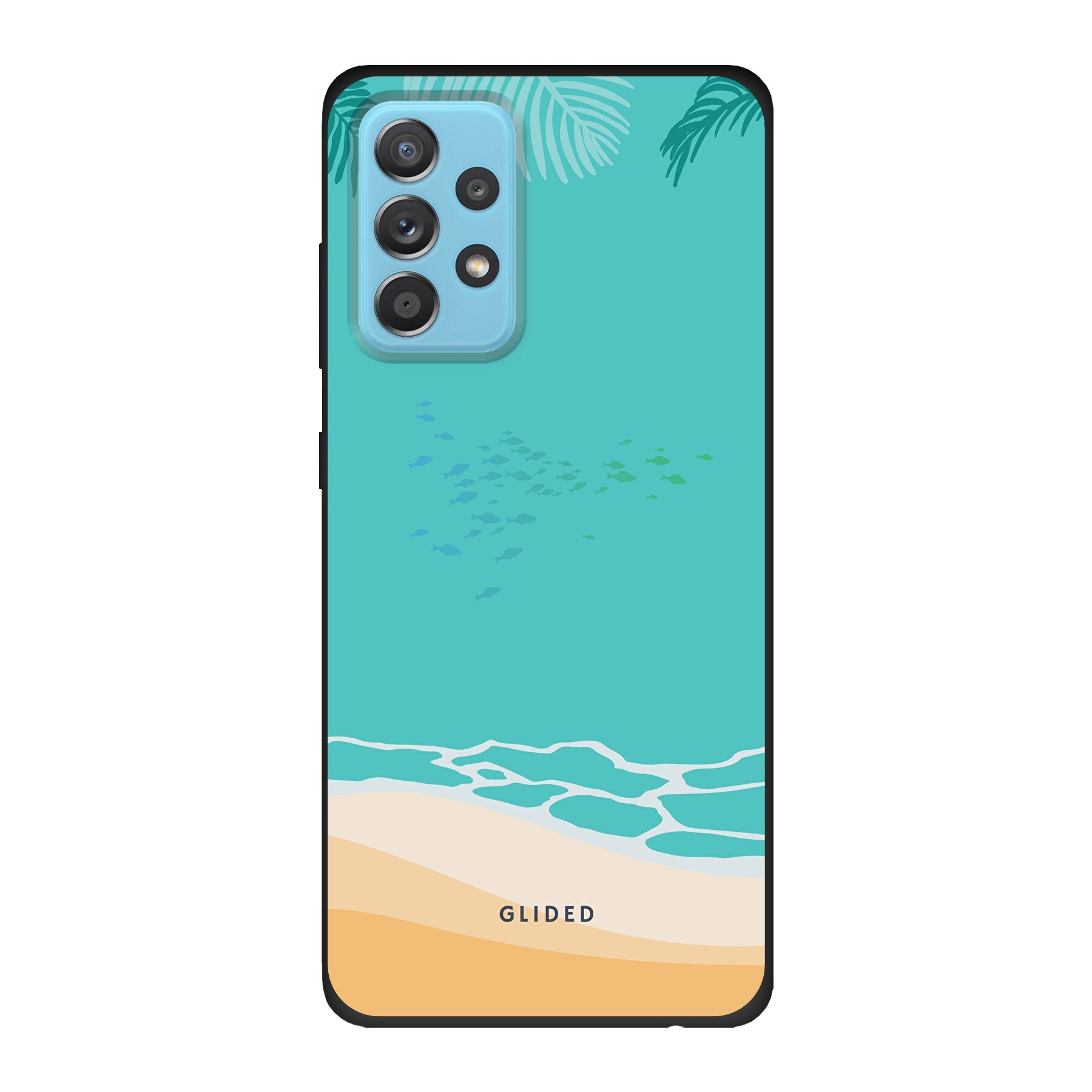 Beachy Hülle für Samsung Galaxy A53 5G mit einzigartigem Stranddesign, bietet Schutz und Stil.