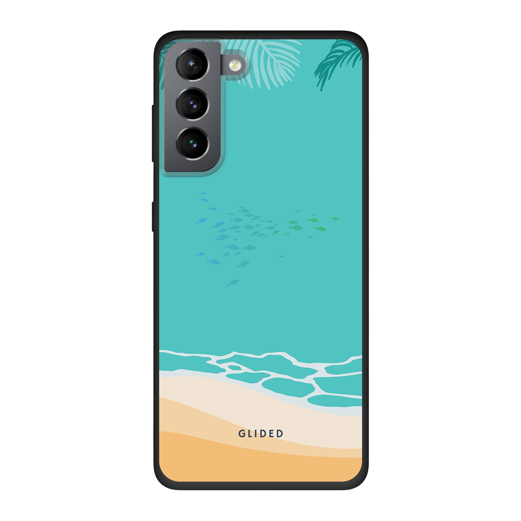 Beachy Handyhülle für Samsung Galaxy S10 mit einzigartigem Stranddesign, bietet stilvollen Schutz und leichten Zugang zu Funktionen.