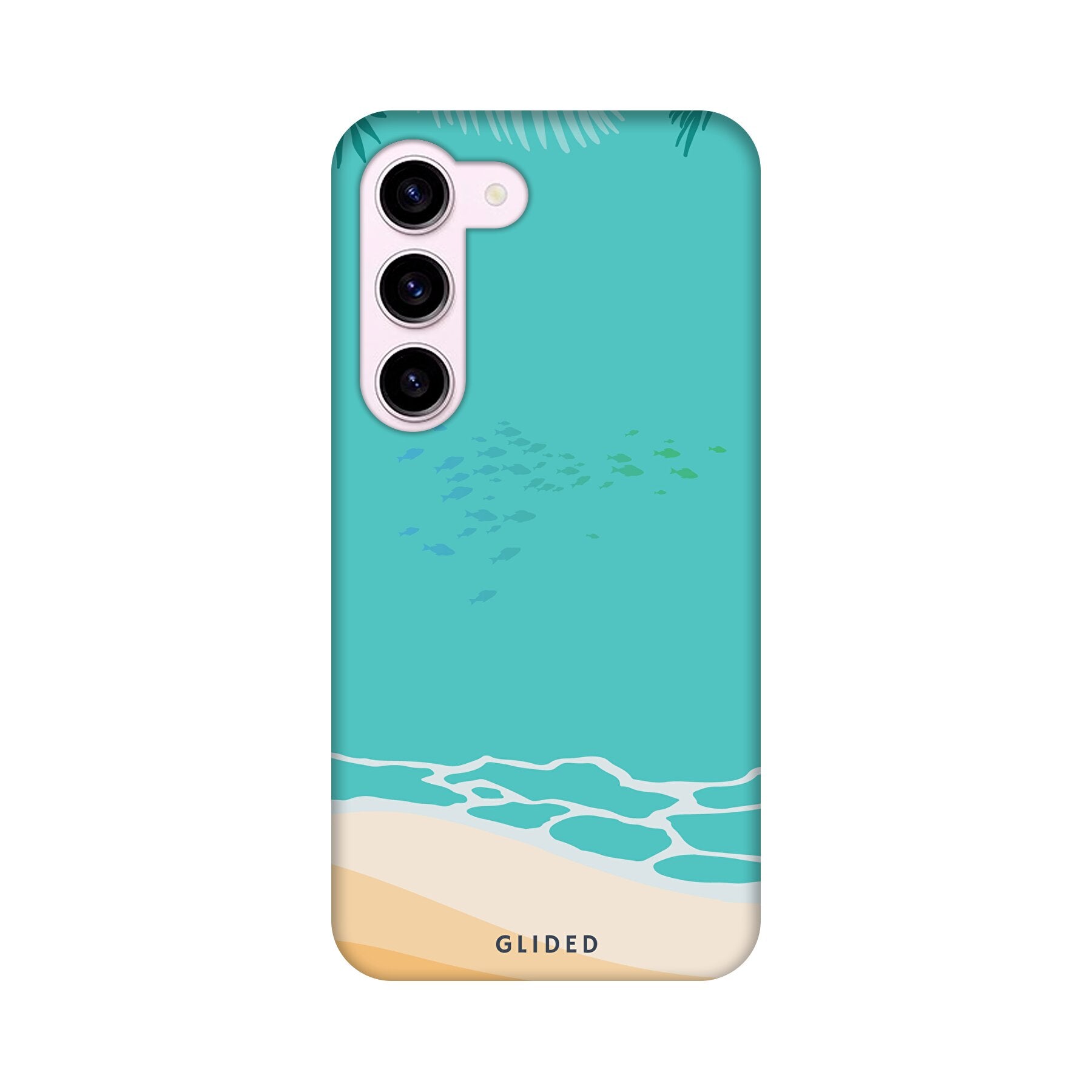 Beachy Handyhülle für Samsung Galaxy S24 mit einzigartigem Stranddesign, bietet stilvollen Schutz und präzise Aussparungen.