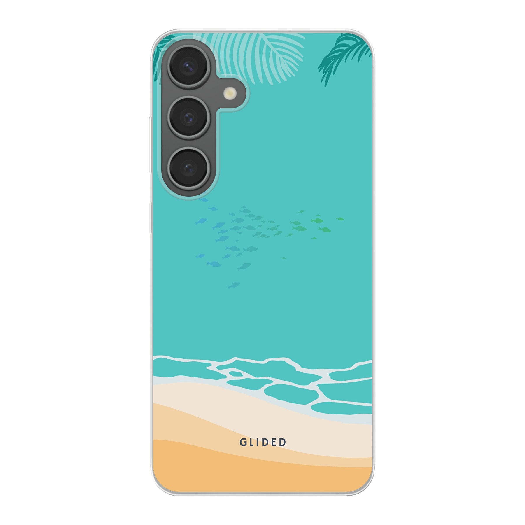 Beachy Handyhülle für Samsung Galaxy S24 Plus mit einzigartigem Stranddesign, bietet stilvollen Schutz und leichten Komfort.