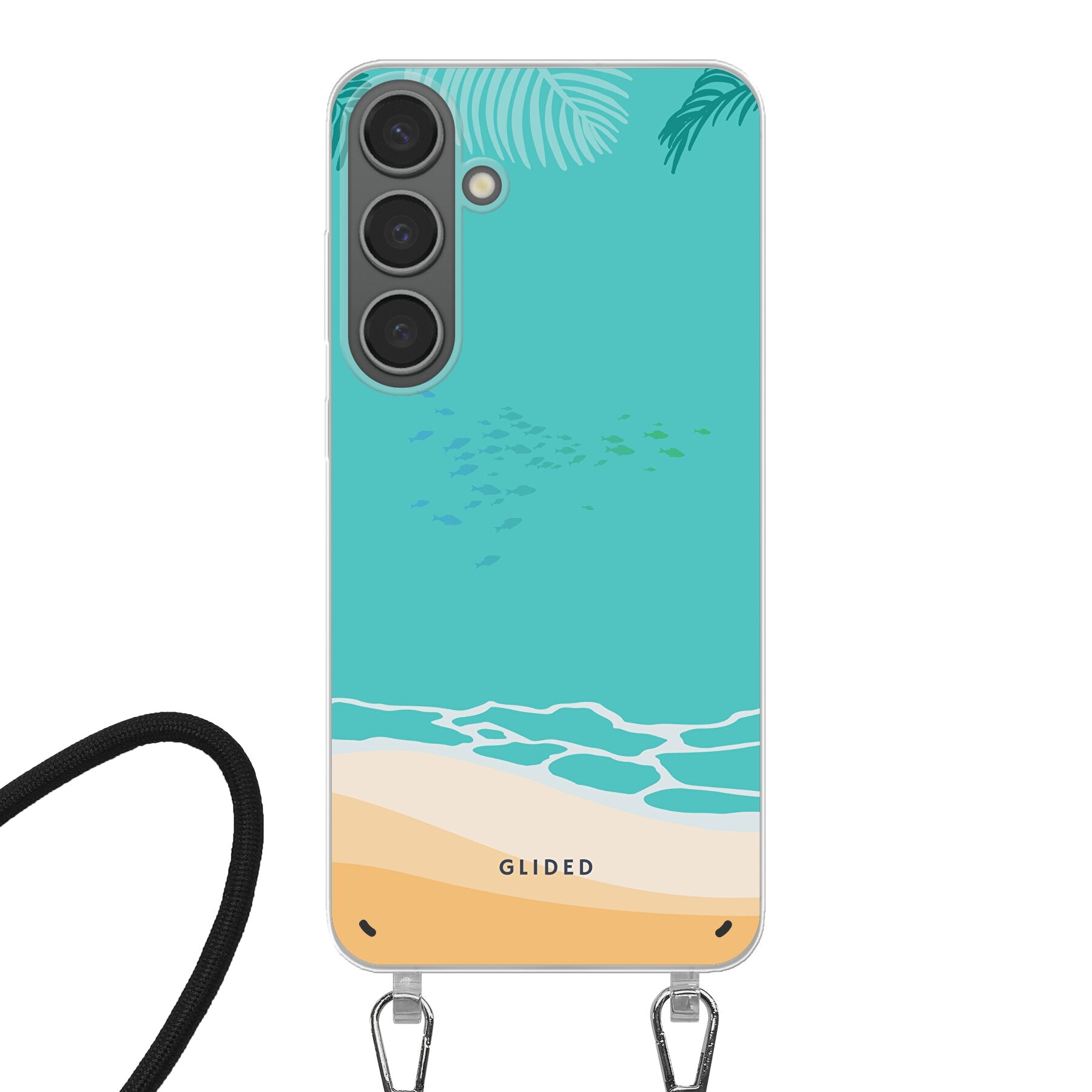 Beachy Handyhülle für Samsung Galaxy S24 Plus mit einzigartigem Stranddesign, bietet stilvollen Schutz und leichten Komfort.