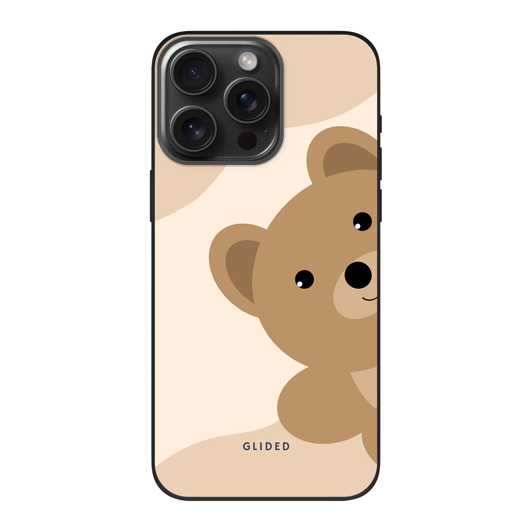 BearLove iPhone 15 Pro Handyhülle mit süßem Bärenmotiv, bietet Schutz und Stil.