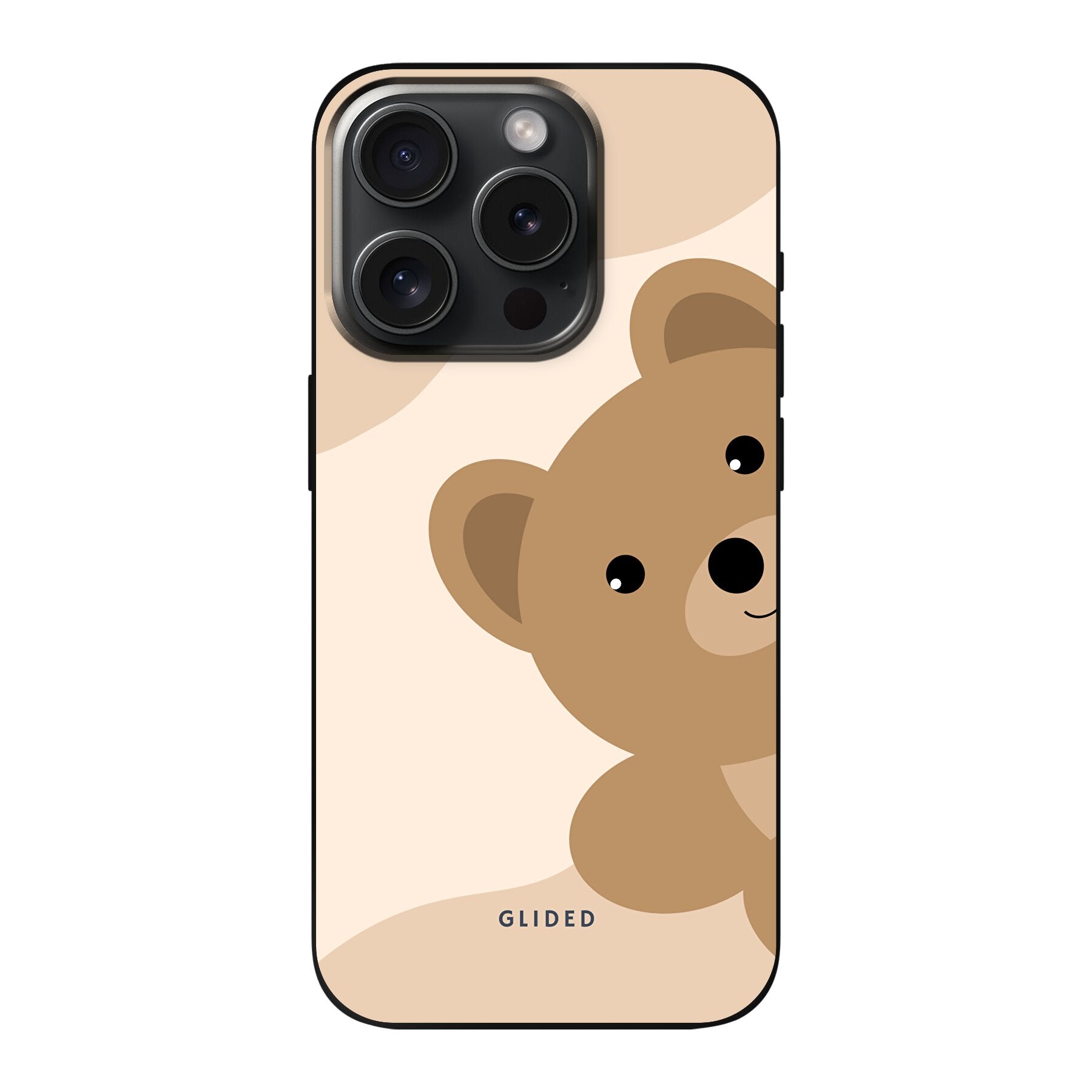 BearLove iPhone 15 Pro Handyhülle mit süßem Bärenmotiv, bietet Schutz und Stil.