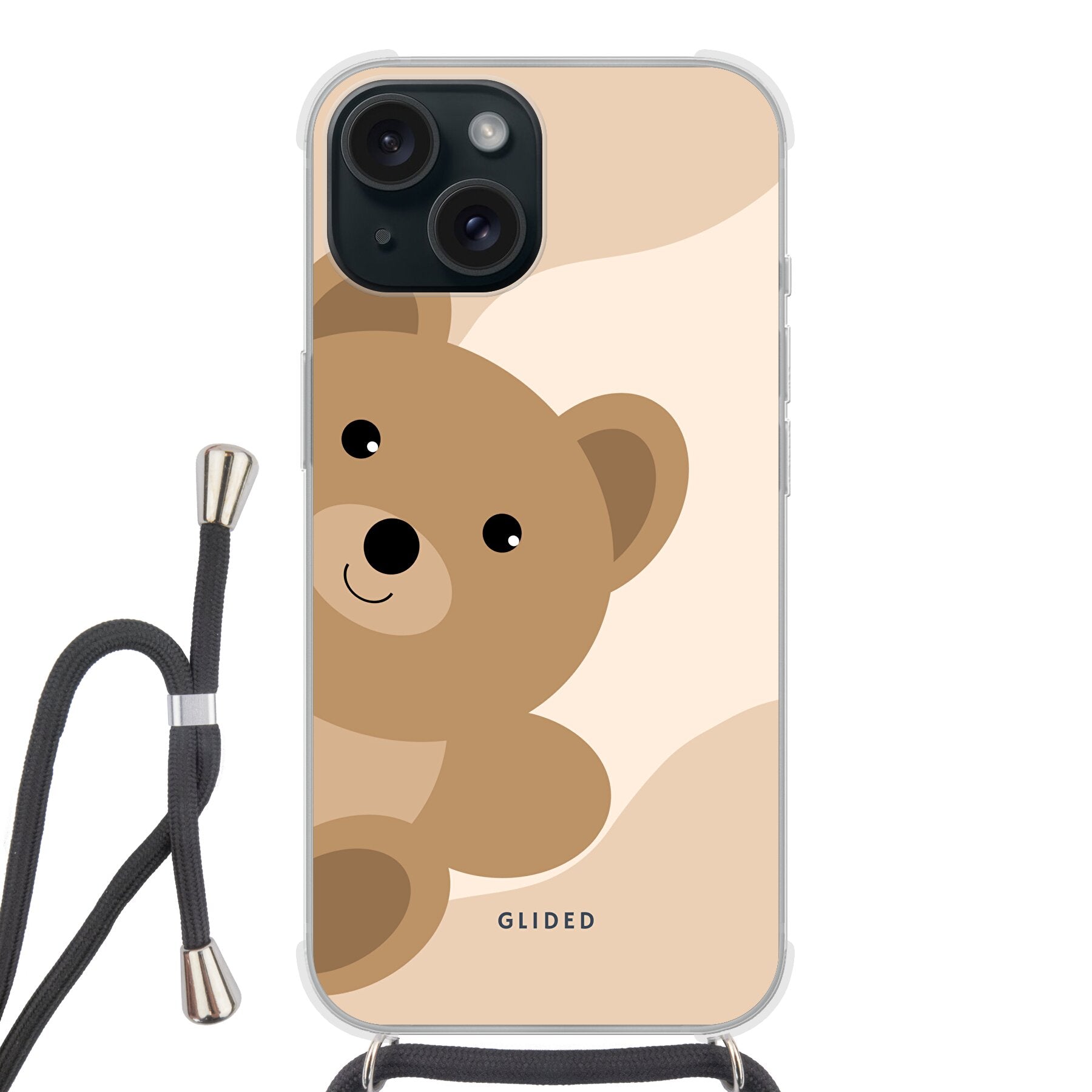 BearLove iPhone 15 Handyhülle mit süßem Bärendesign, bietet Schutz und Stil.