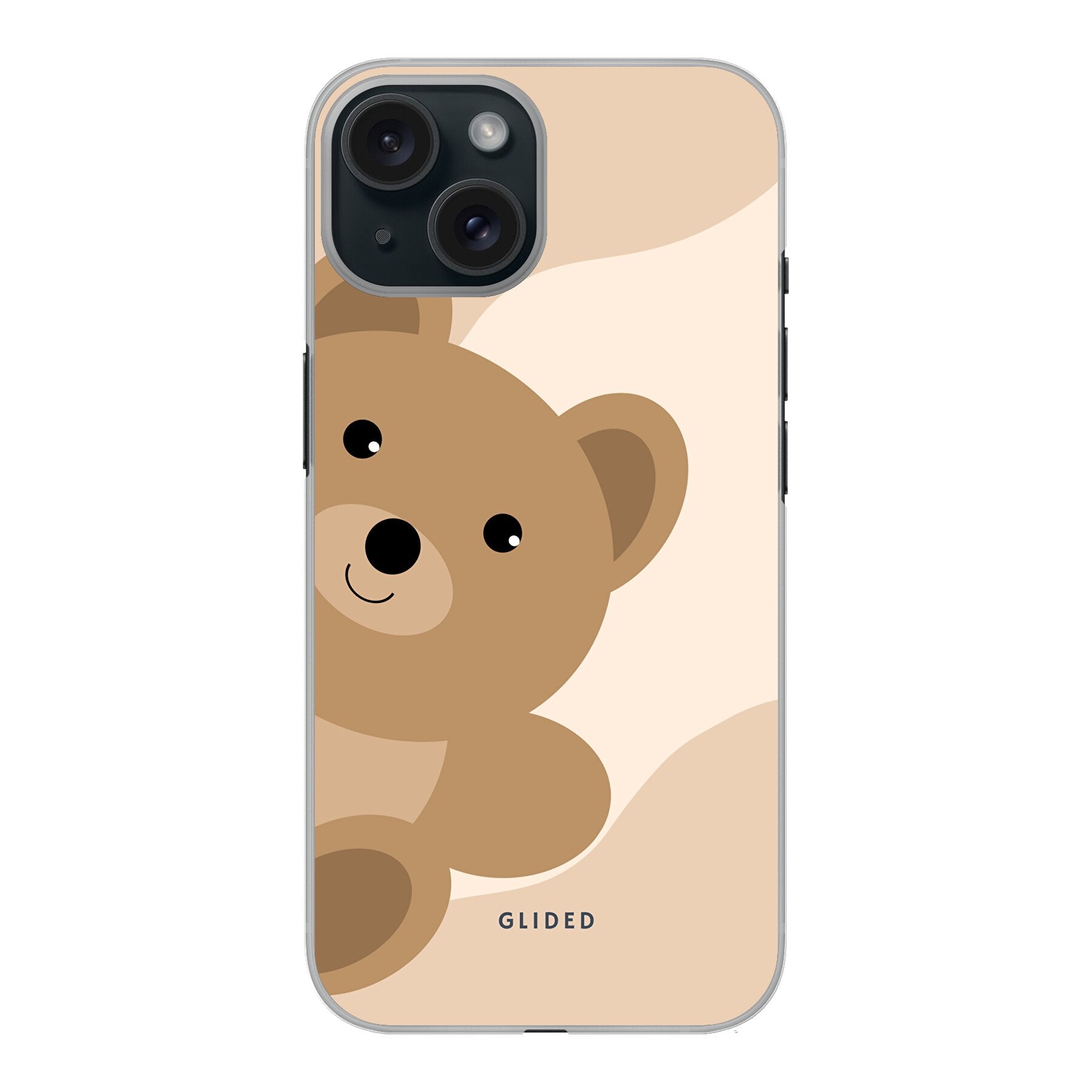 BearLove iPhone 15 Handyhülle mit süßem Bärendesign, bietet Schutz und Stil.