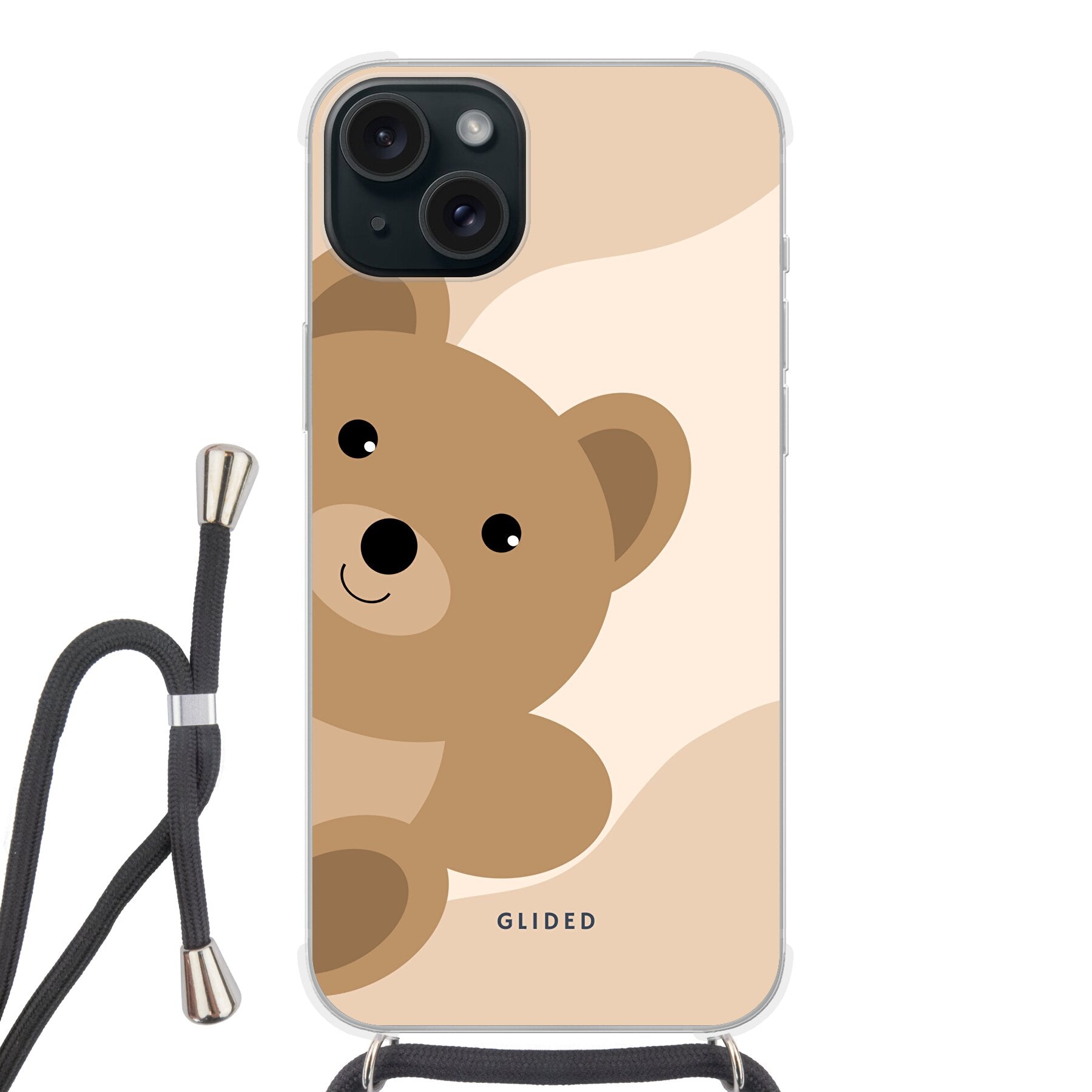 BearLove iPhone 15 Plus Handyhülle mit süßem Bärendesign, idealer Schutz und stilvolles Accessoire.