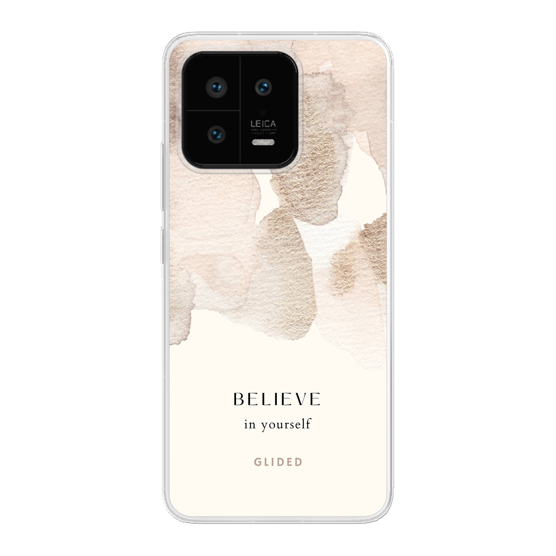 Xiaomi 13 Handyhülle mit Aquarell-Design und inspirierender Botschaft 'Believe in Yourself', idealer Schutz und Motivation.