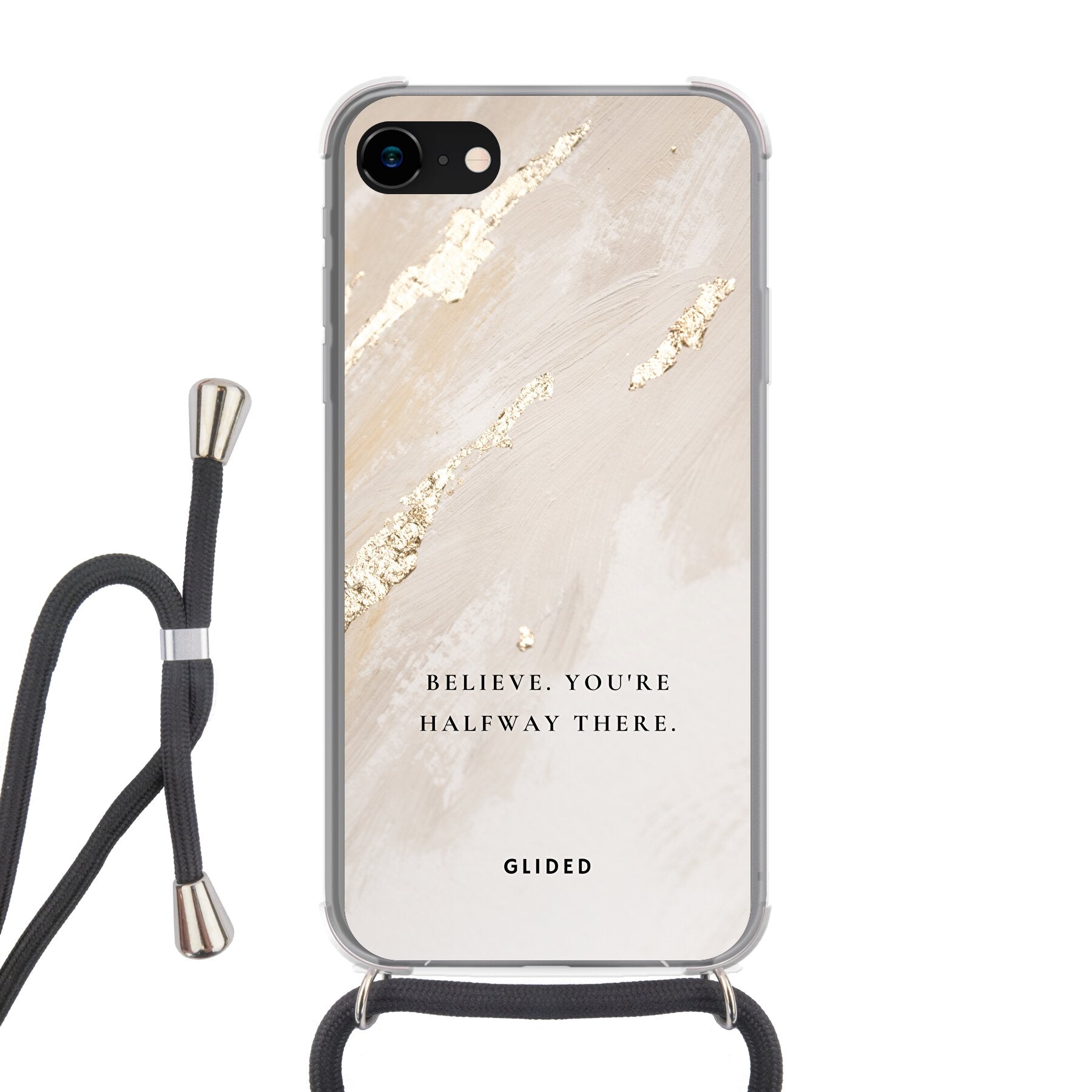 Die Believe Handyhülle für iPhone 7 mit inspirierendem Spruch auf ansprechendem Hintergrund, idealer Schutz und motivierendes Design.